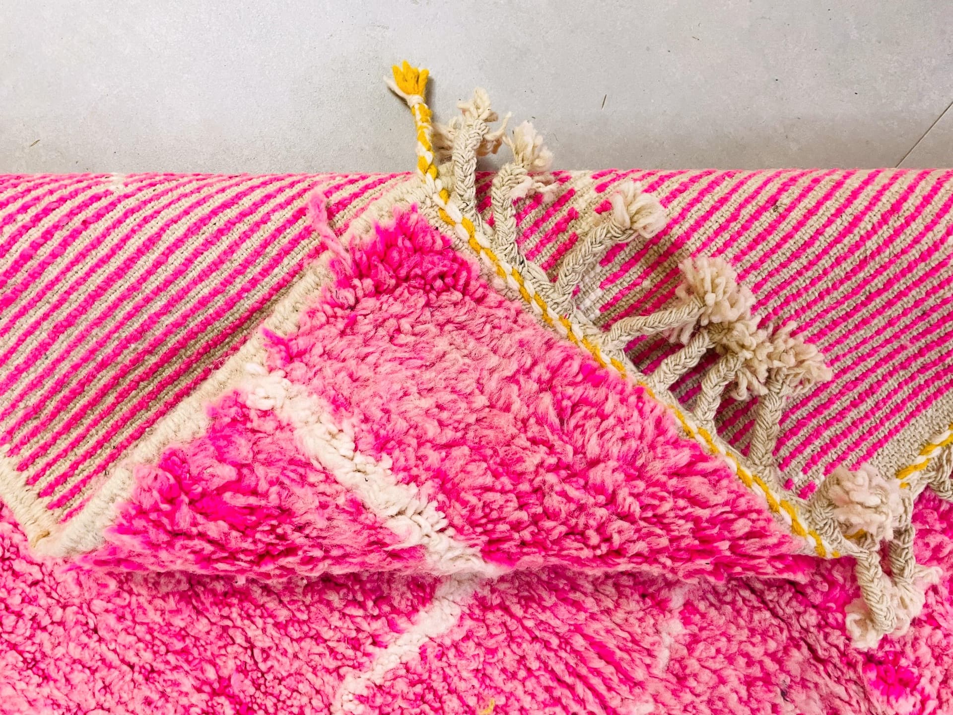 Pink Shag Beni Ourain Rug