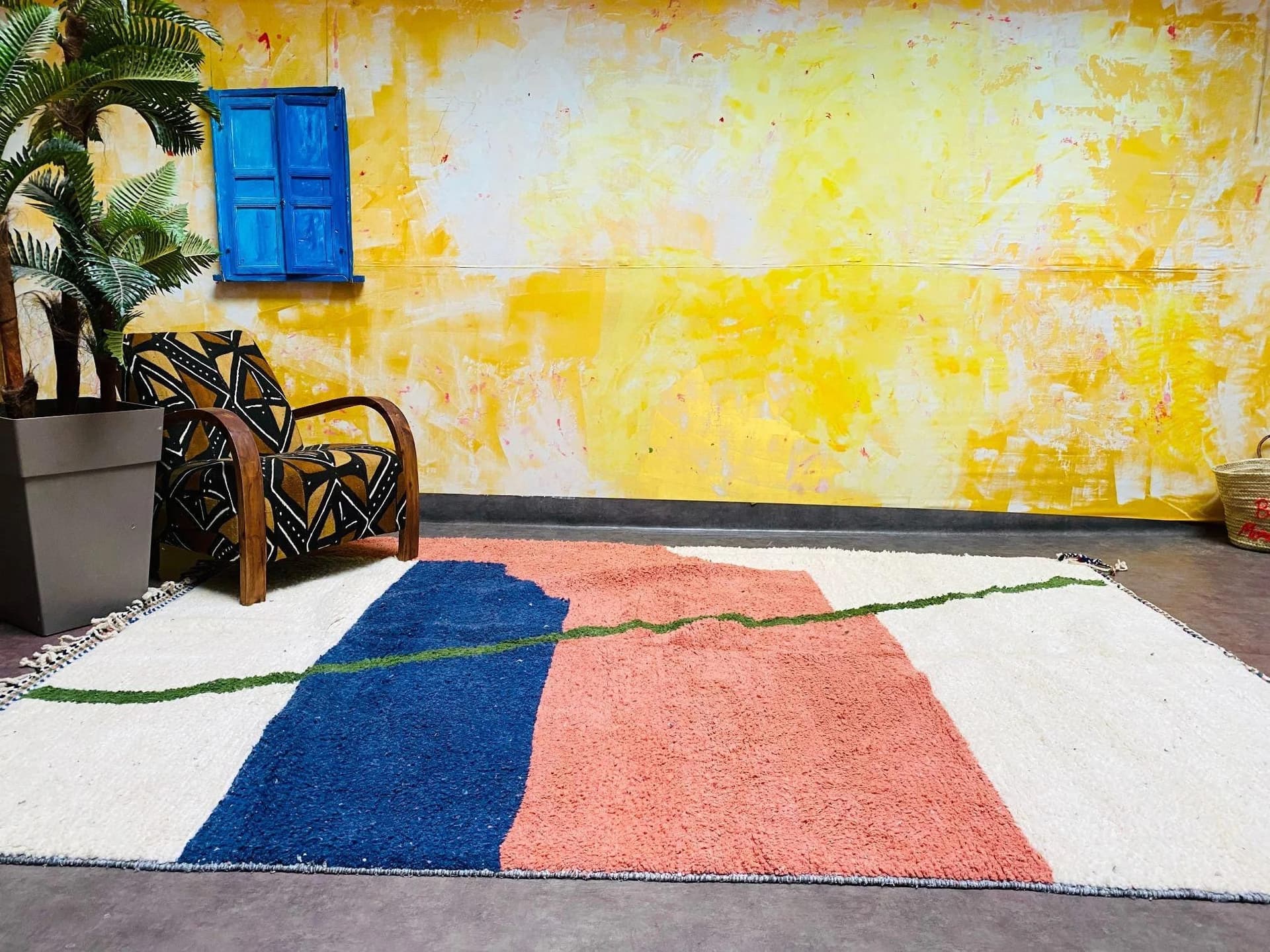 Coral Diagonal Beni Ourain Rug