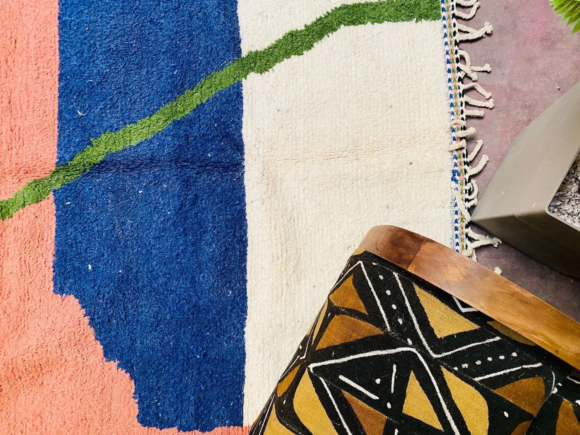 Coral Diagonal Beni Ourain Rug