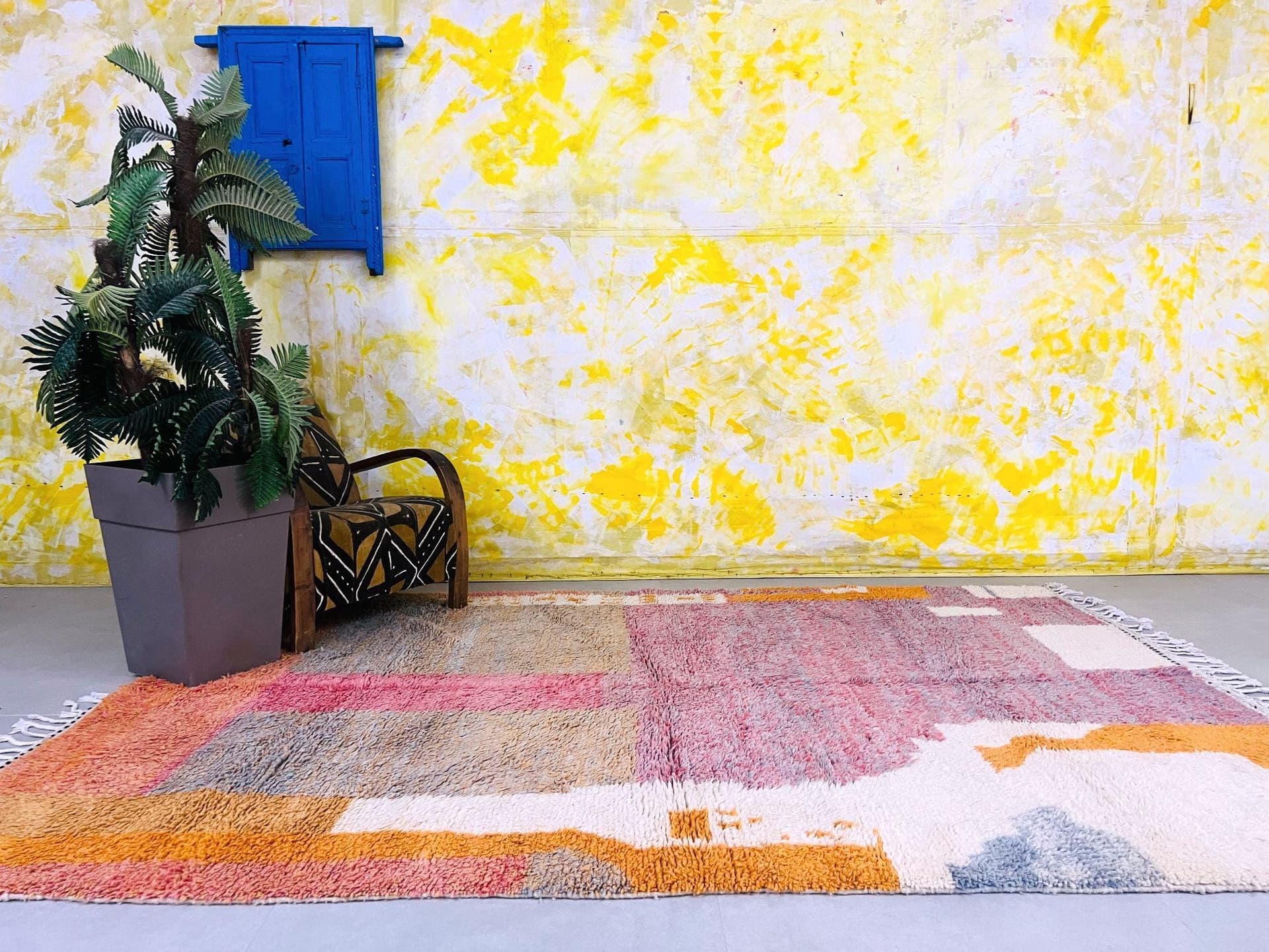 Multicolor Patchwork Shag Rug