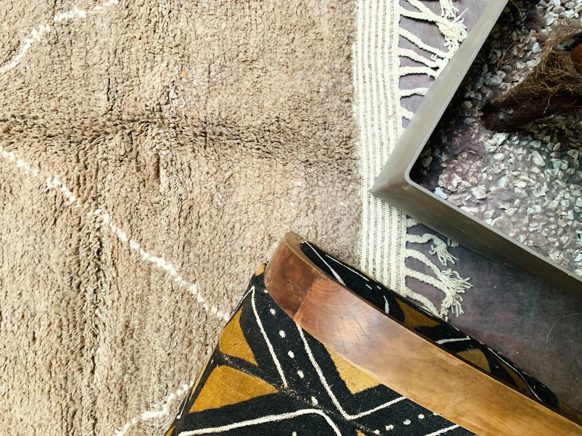 Neutral Faint Diamond Beni Ourain Rug
