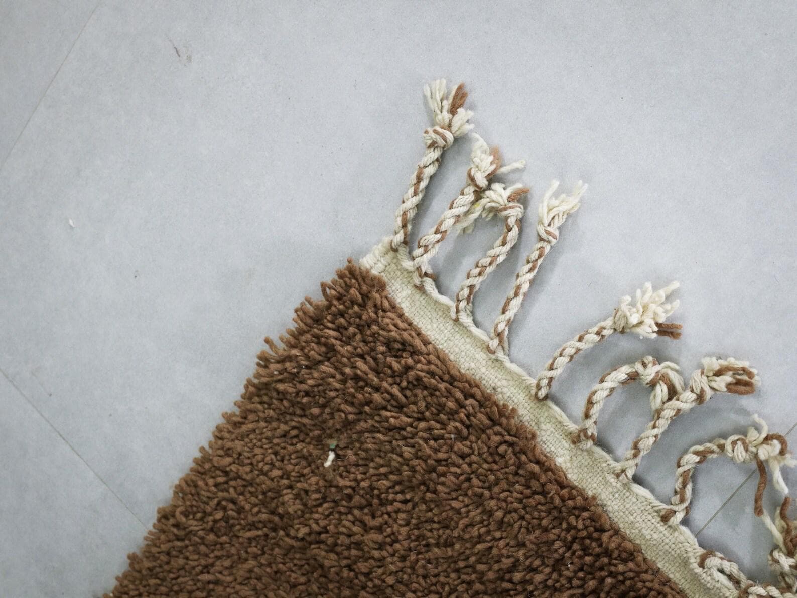 Moroccan grid rug - Handmade berber rug - Custom area rug - Beni ourain rug brown - Living room rug - Moroccan rug - Brown rug wool