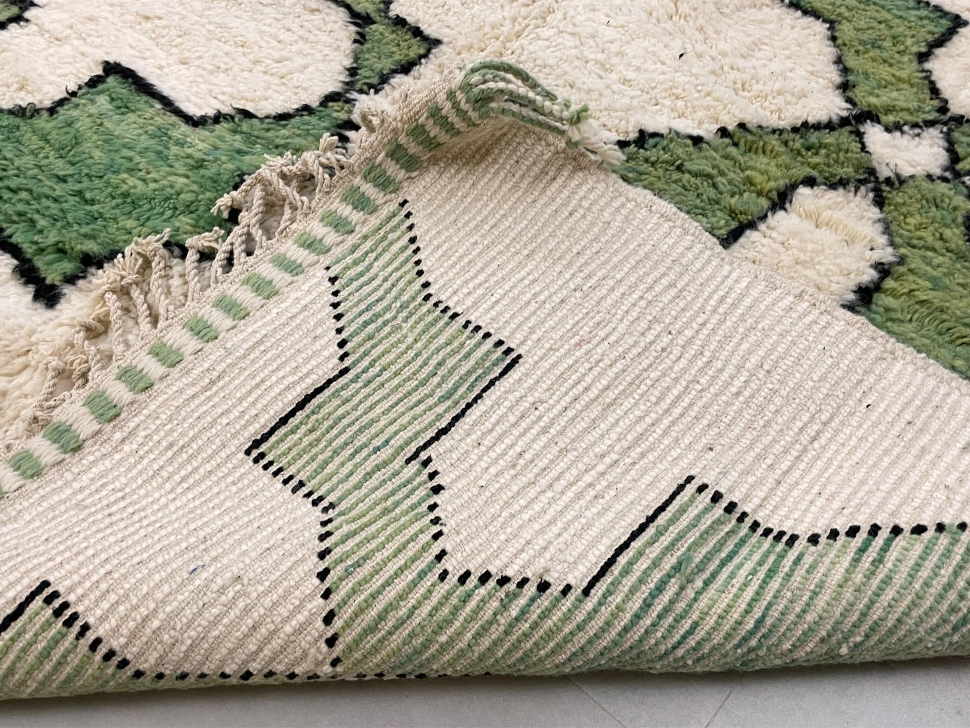 Green Interlock Beni Ourain Rug