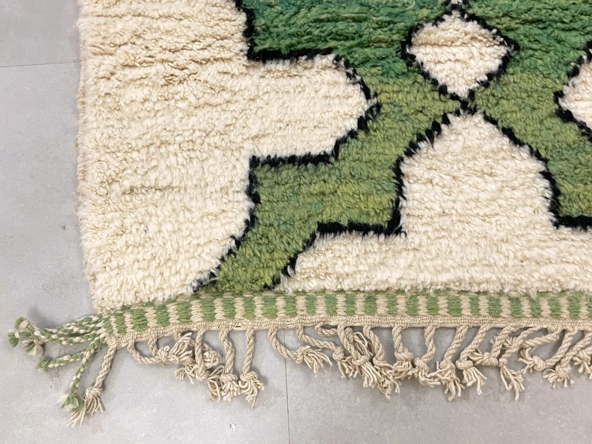 Green Interlock Beni Ourain Rug