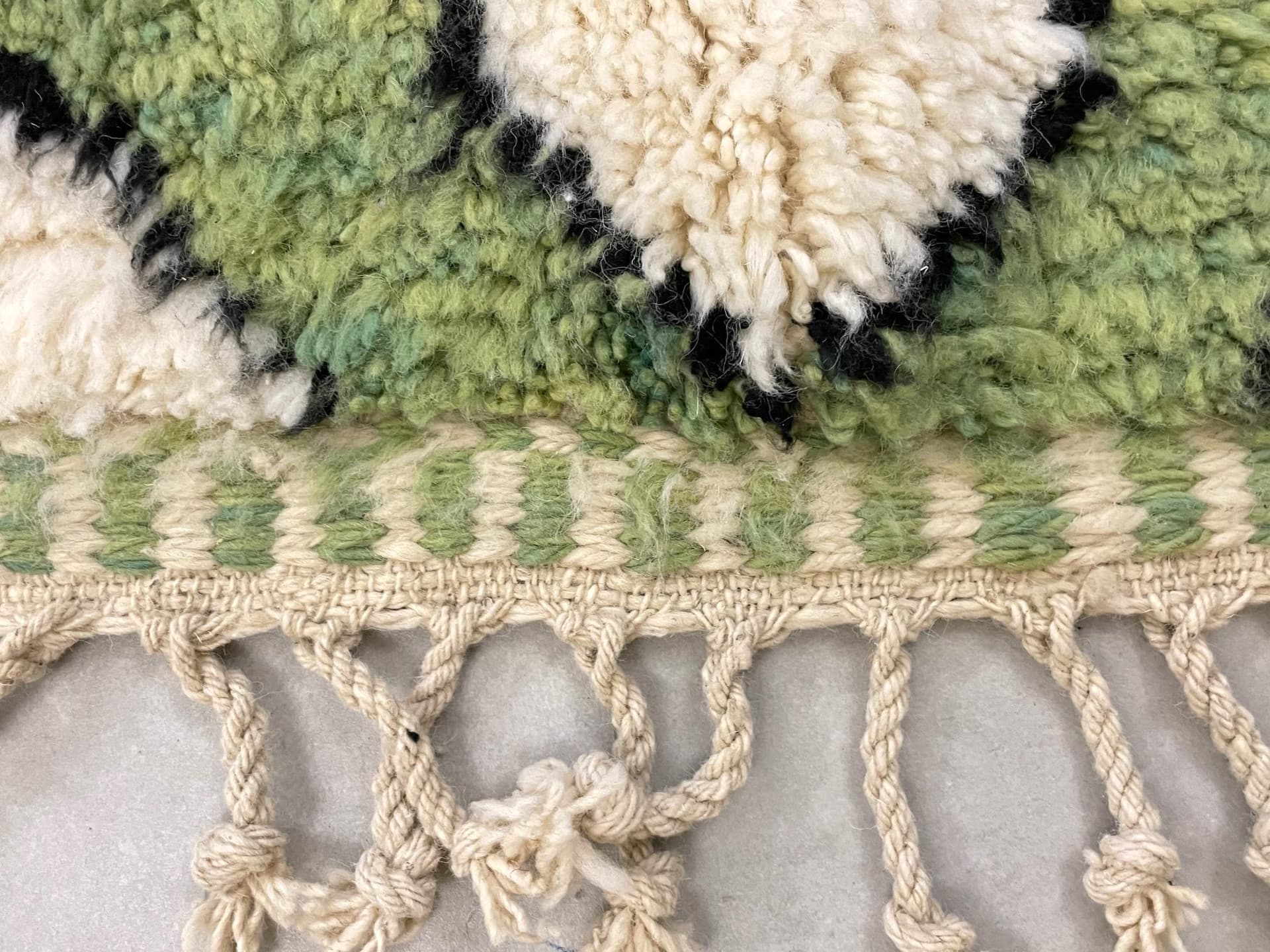 Green Interlock Beni Ourain Rug