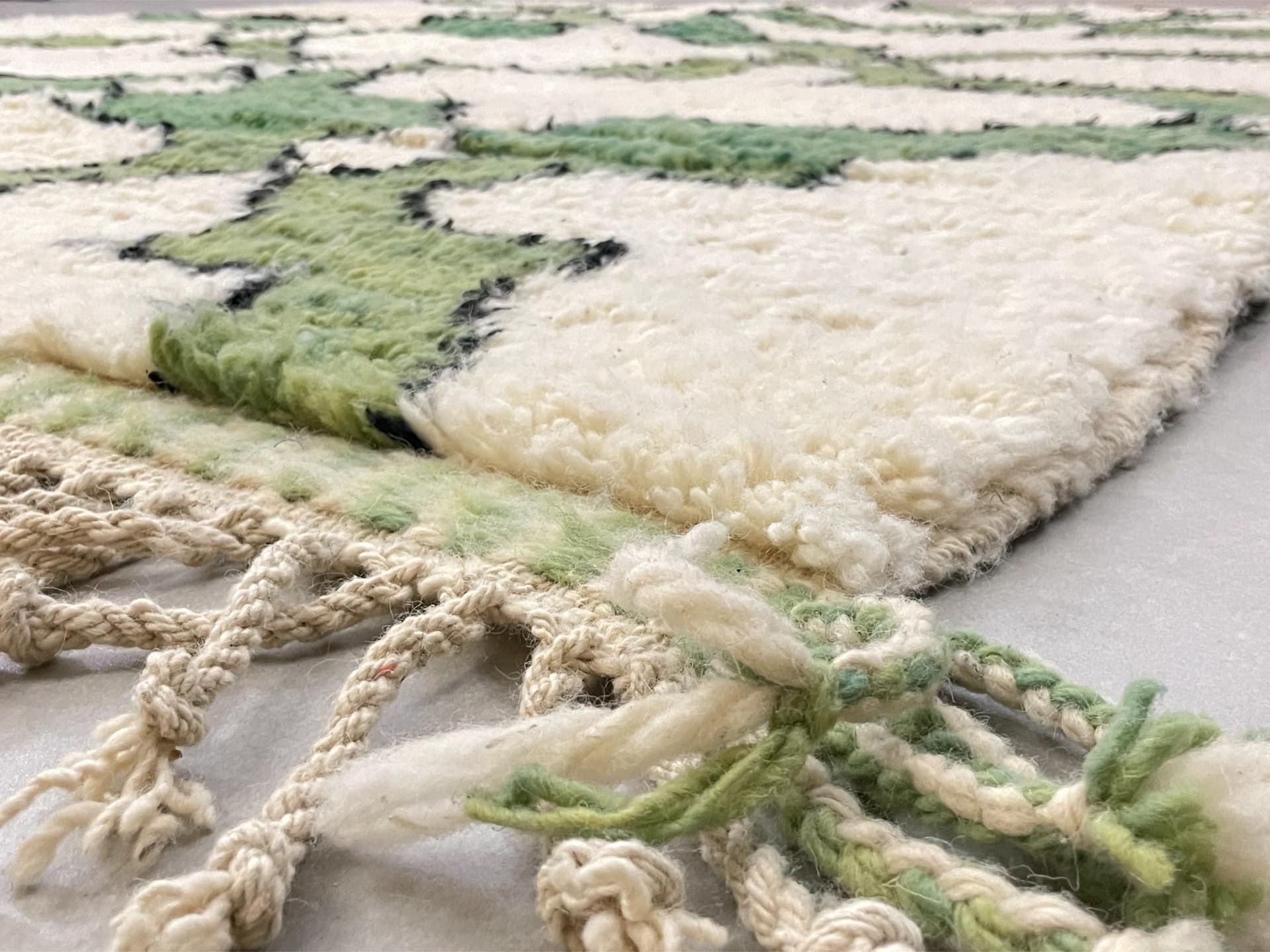 Green Interlock Beni Ourain Rug