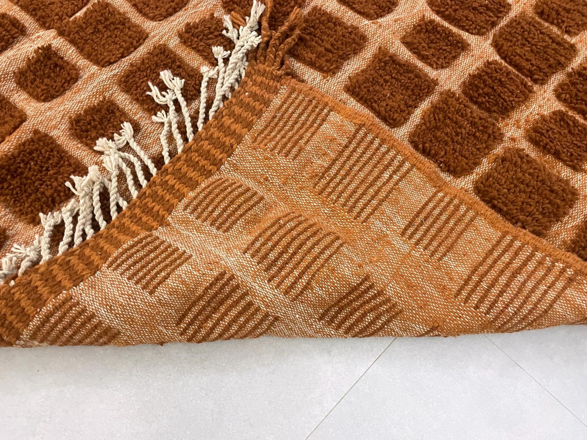 Brown Block Beni Ourain Rug