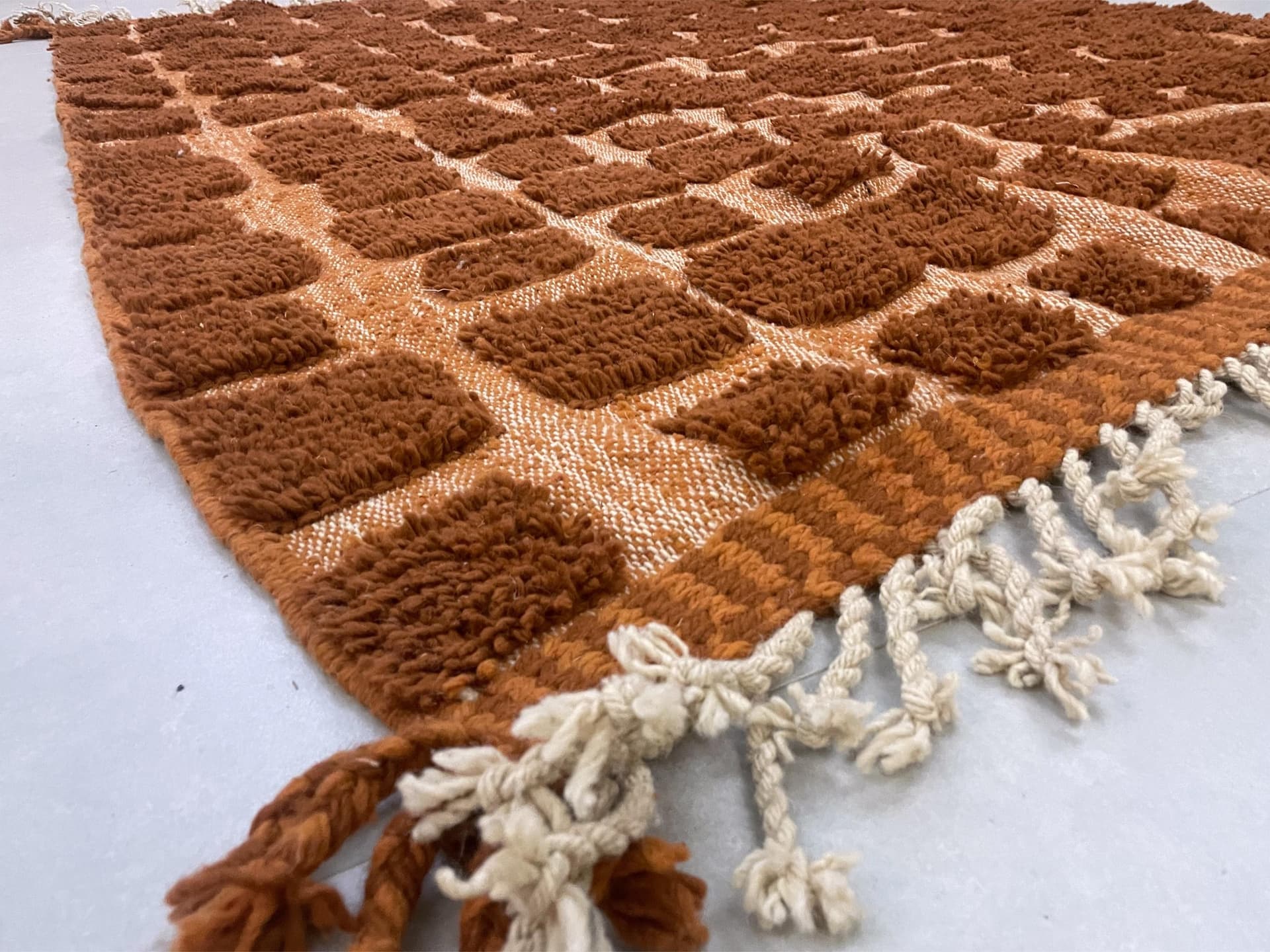Brown Block Beni Ourain Rug