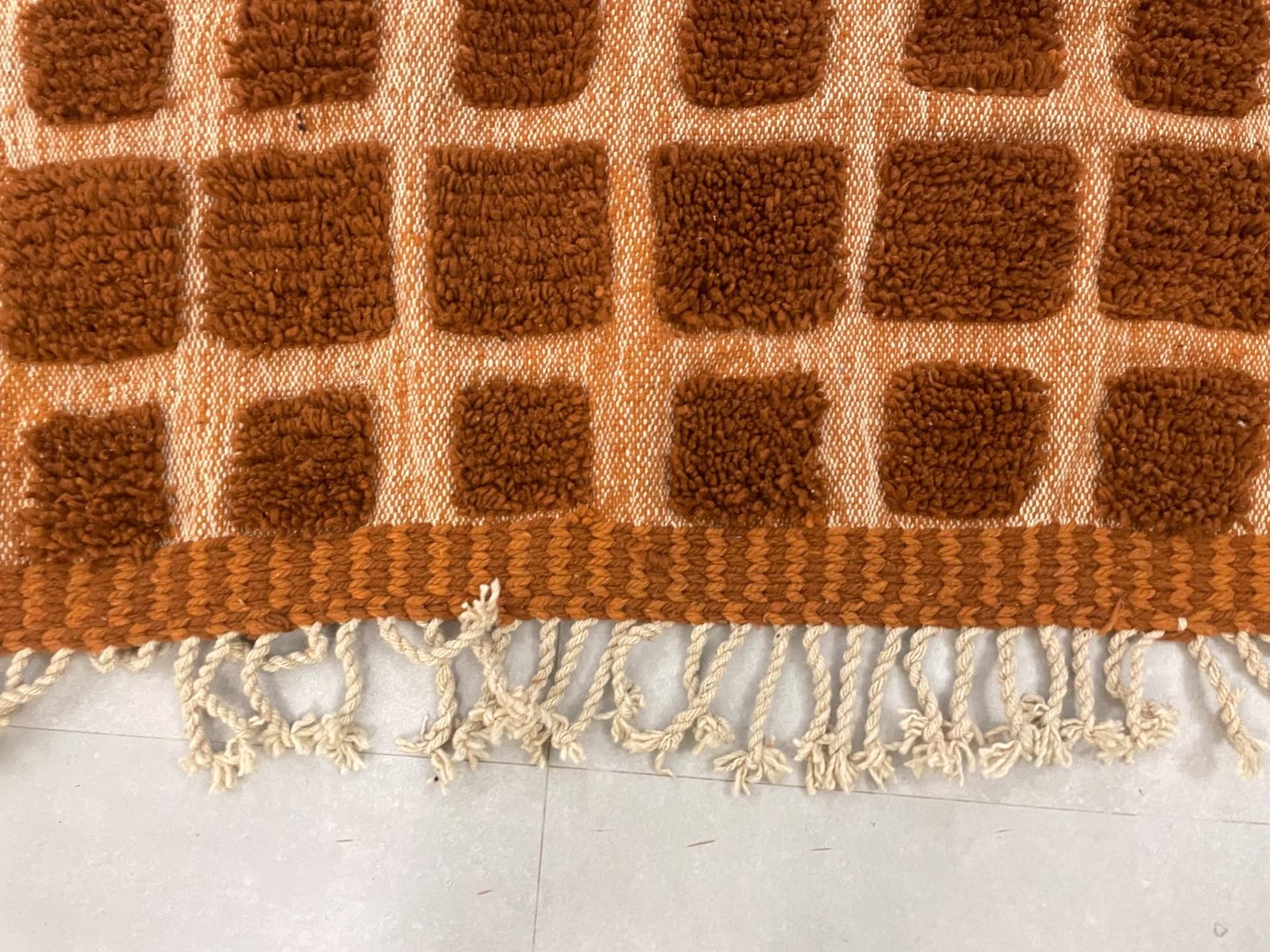 Brown Block Beni Ourain Rug