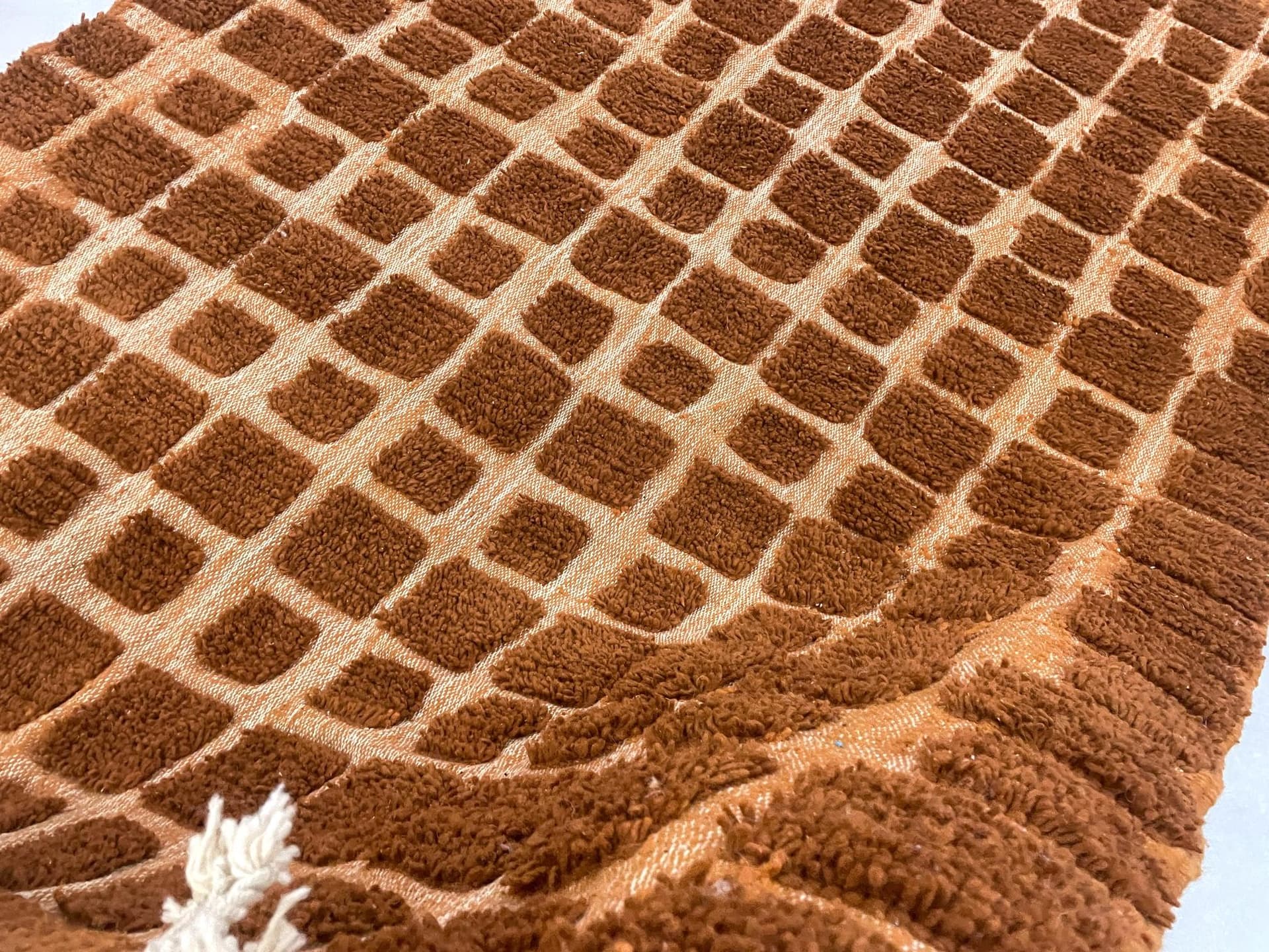 Brown Block Beni Ourain Rug