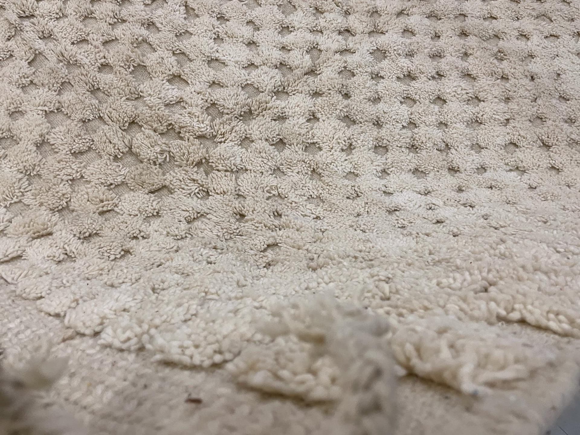 Ivory Checkered Beni Ourain Rug