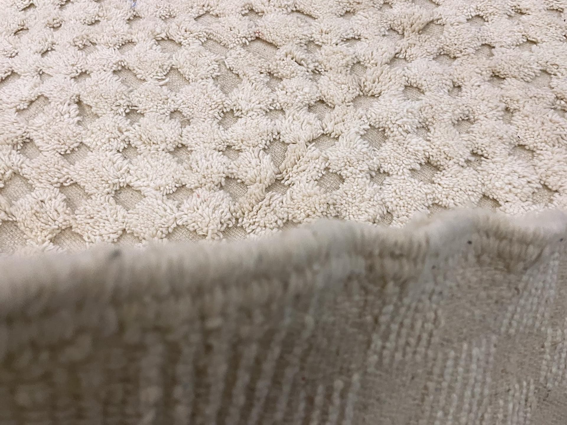 Ivory Checkered Beni Ourain Rug