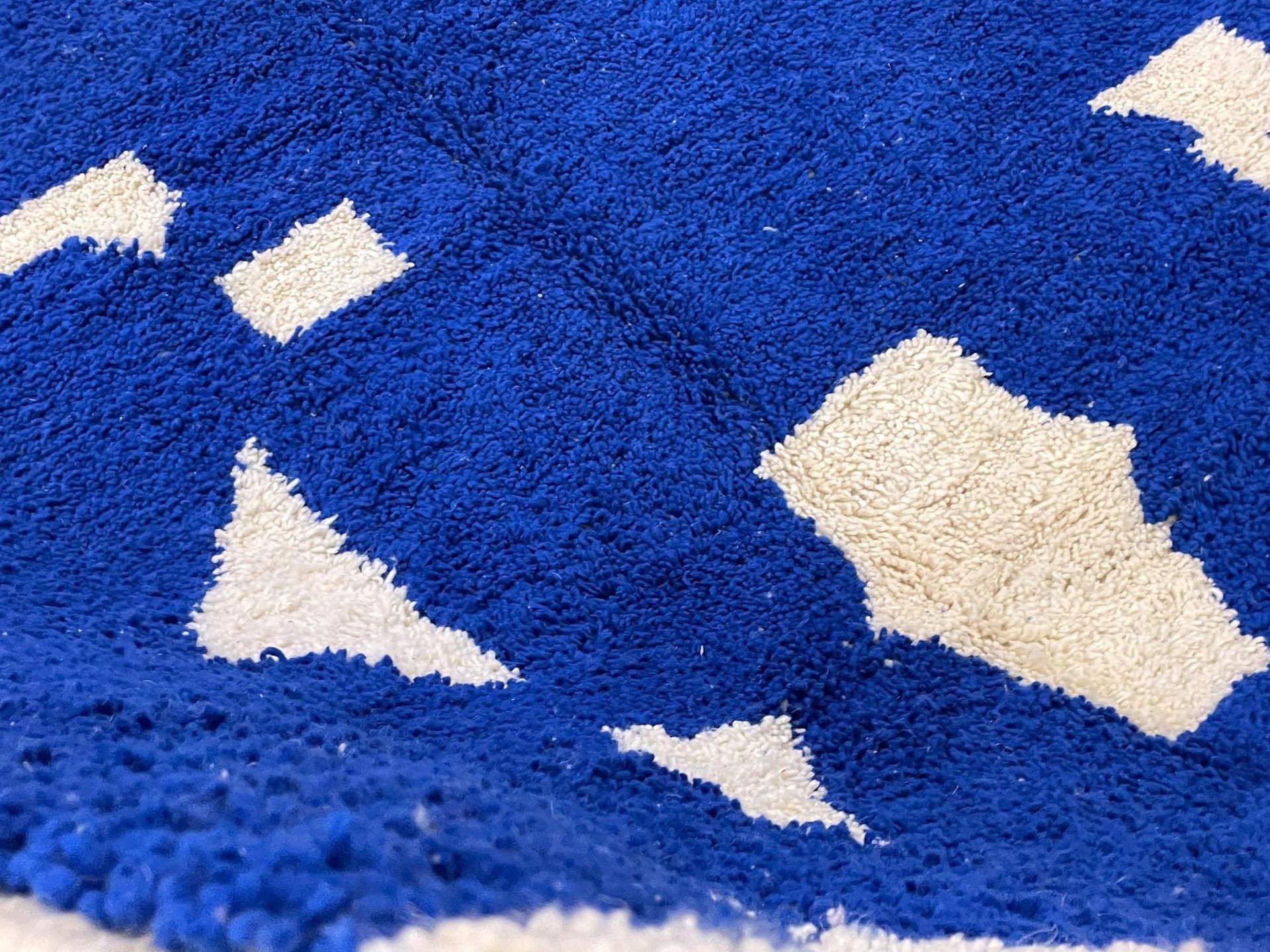 Blue Ivory Splash Beni Ourain Rug