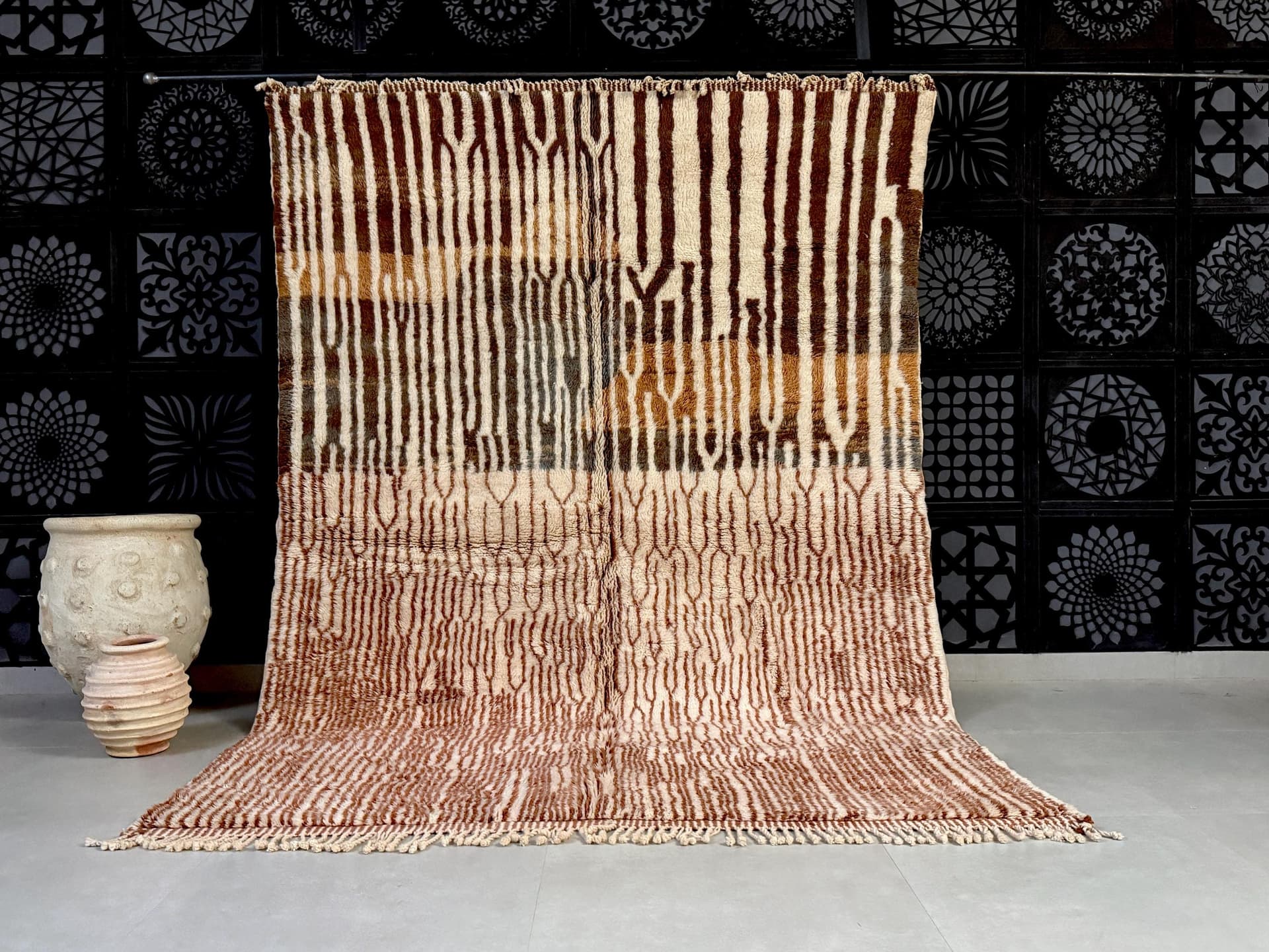 Brown Vertical Stripe Rug