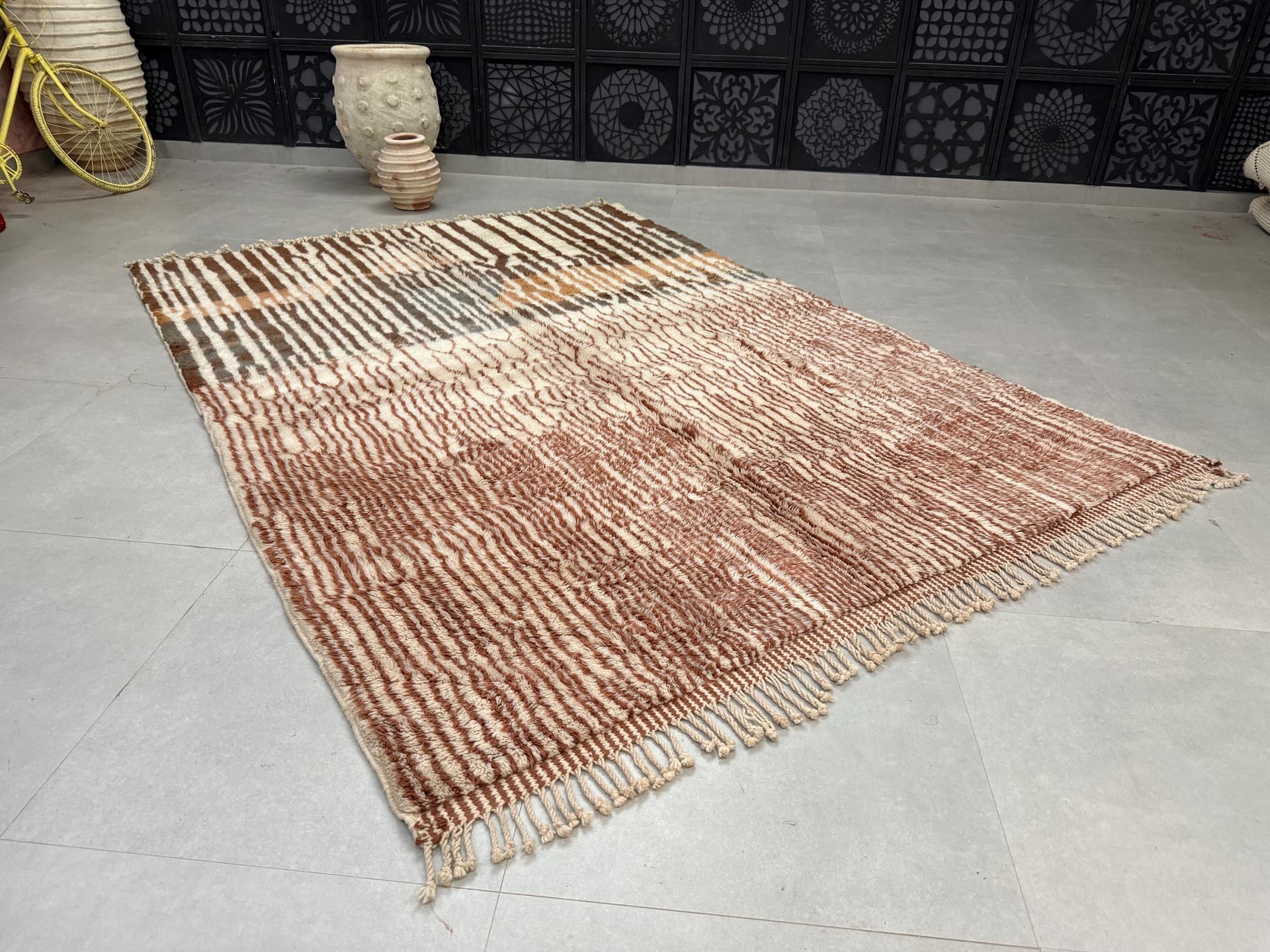 Brown Vertical Stripe Rug