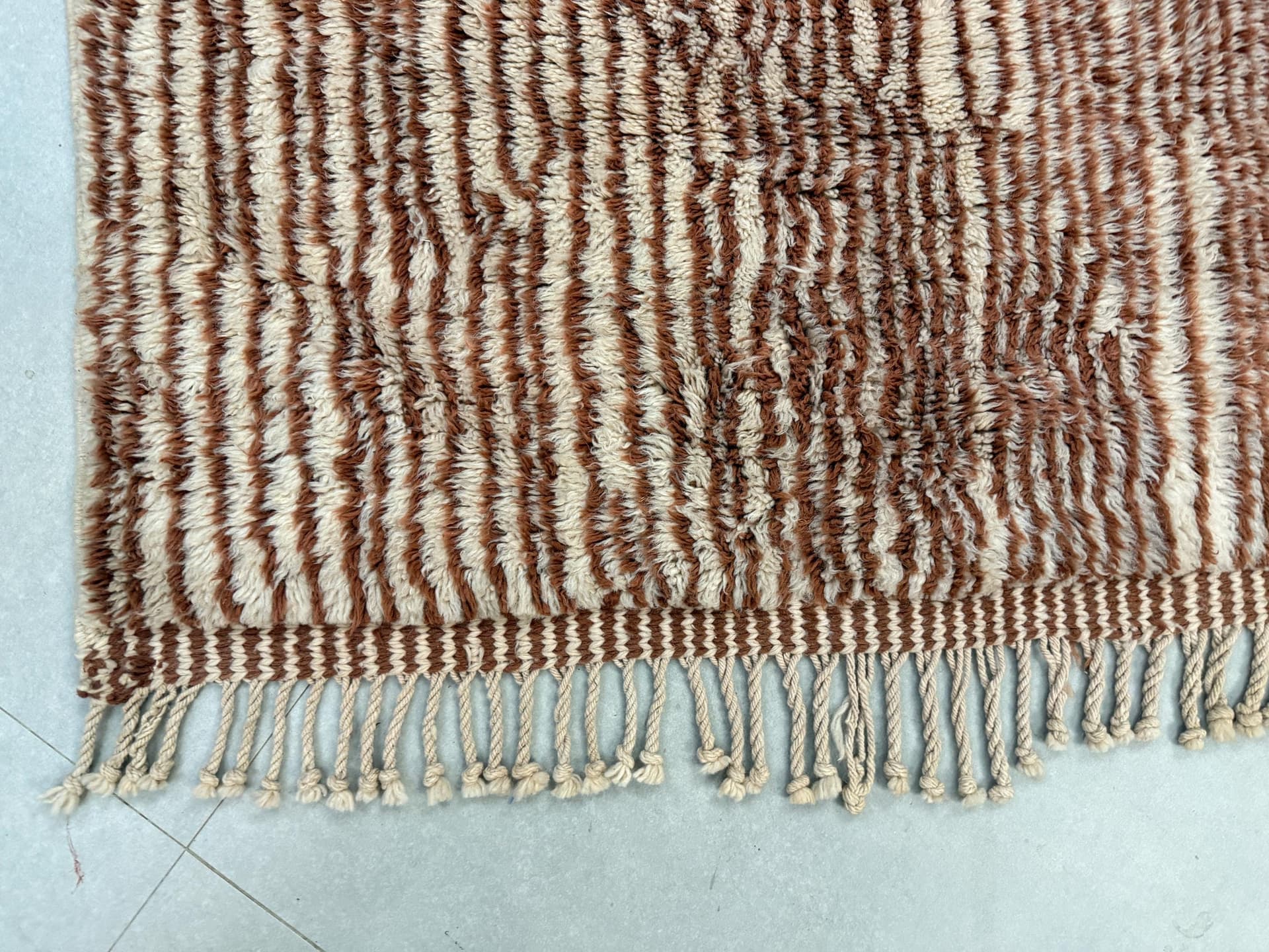 Brown Vertical Stripe Rug