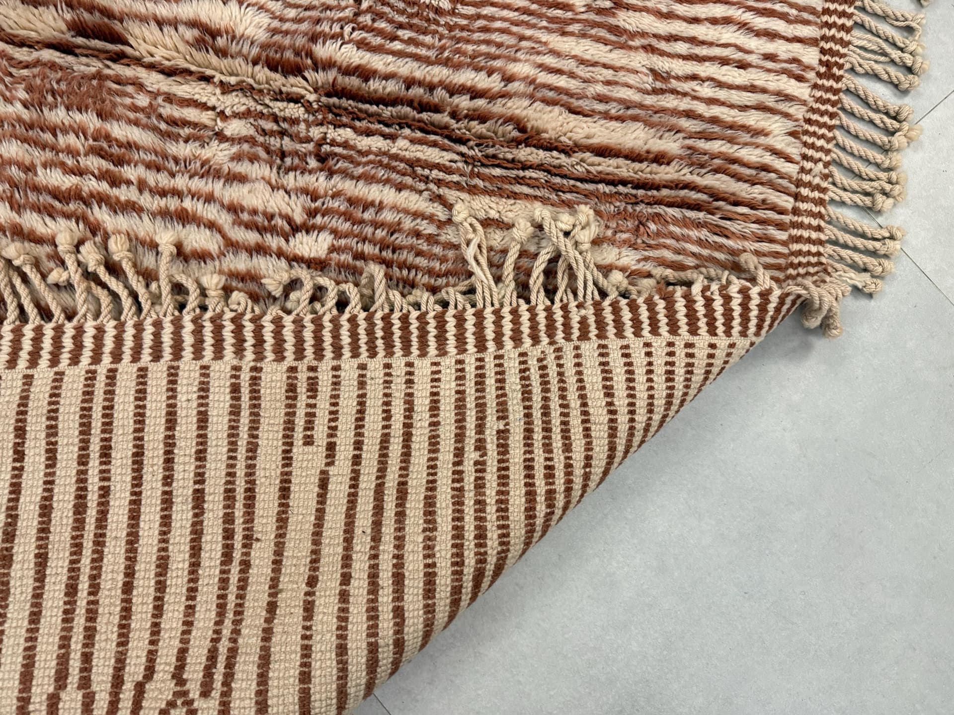 Brown Vertical Stripe Rug