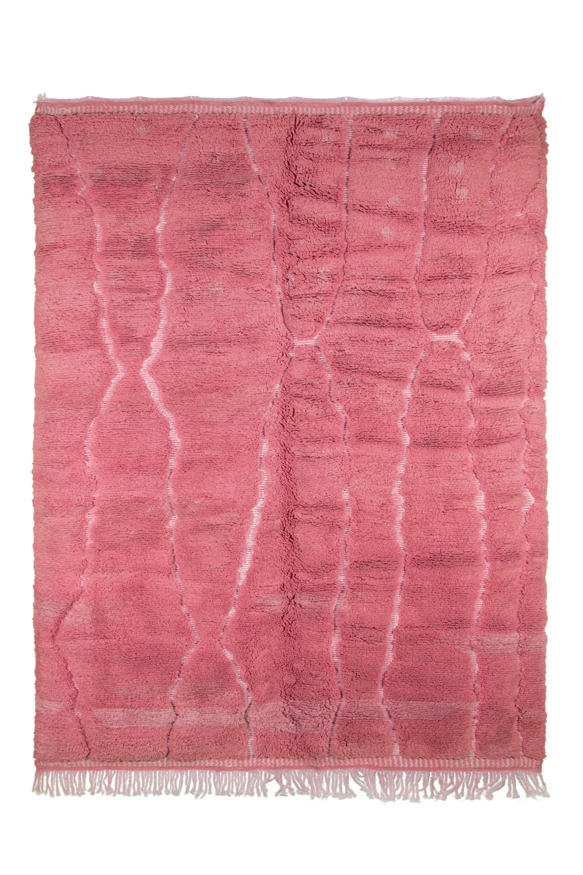 Pink Organic Line Beni Mrirt Rug
