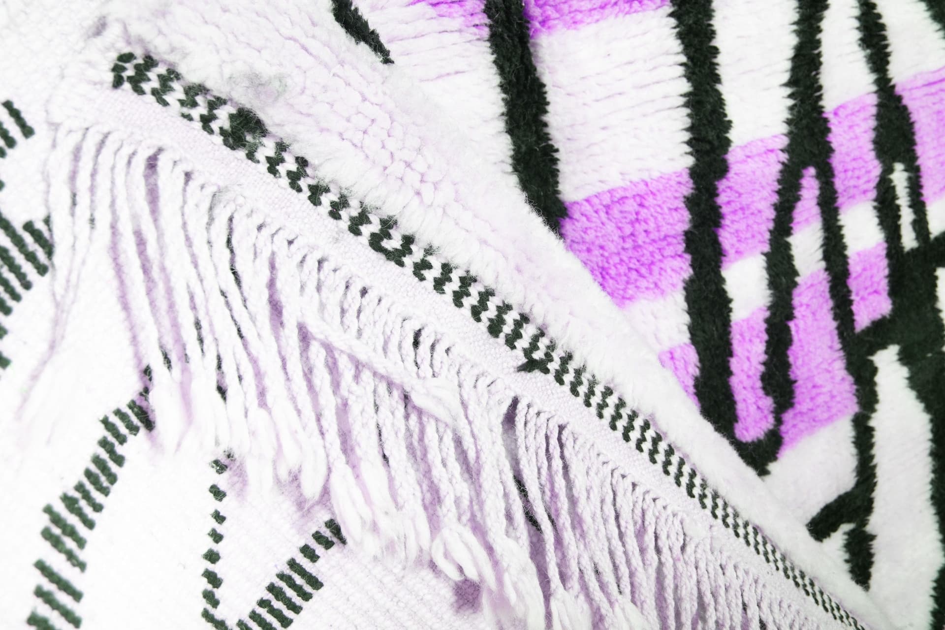 Ivory Purple Band Beni Mrirt Rug