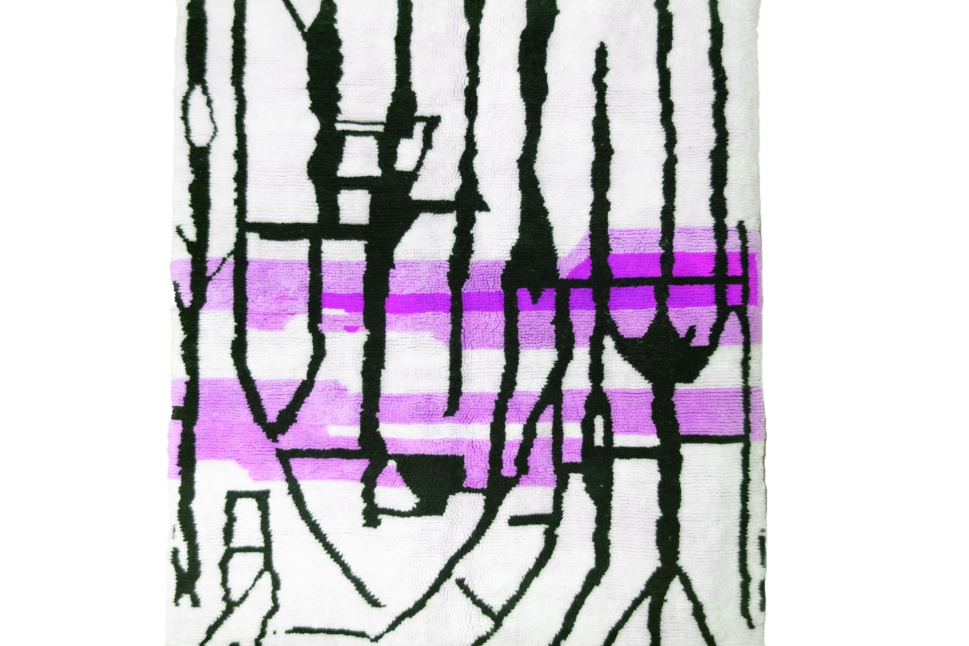 Ivory Purple Band Beni Mrirt Rug