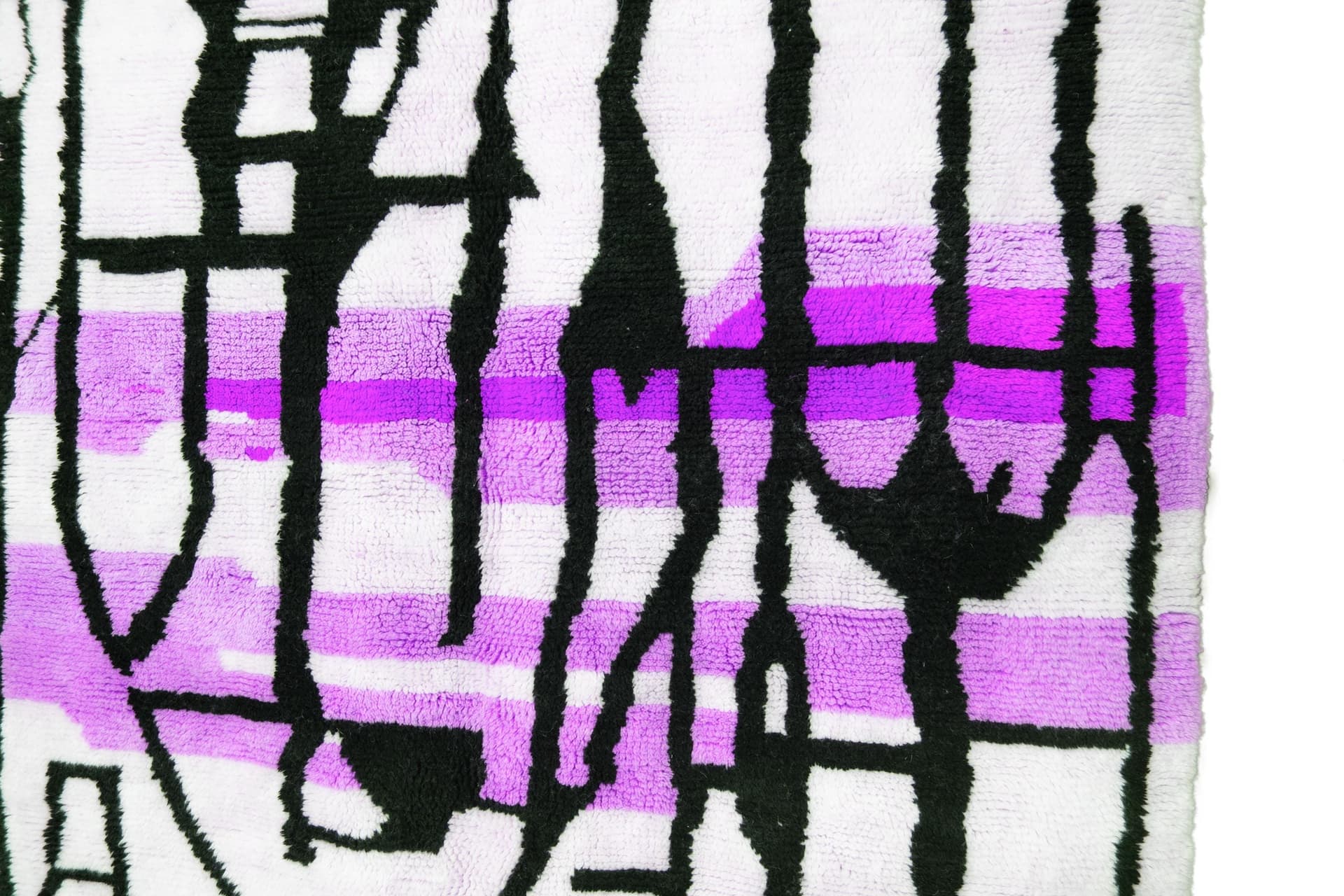 Ivory Purple Band Beni Mrirt Rug