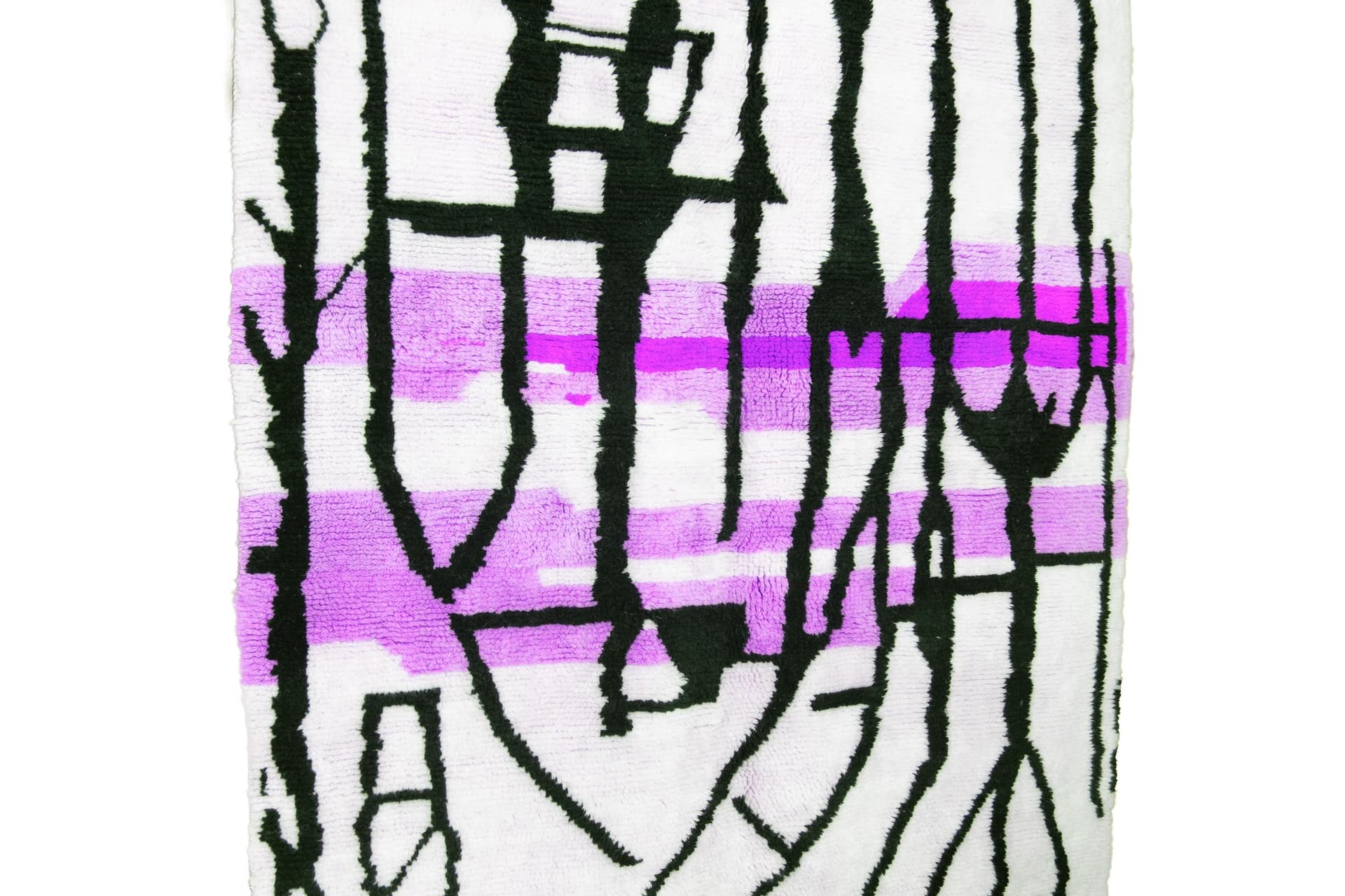 Ivory Purple Band Beni Mrirt Rug