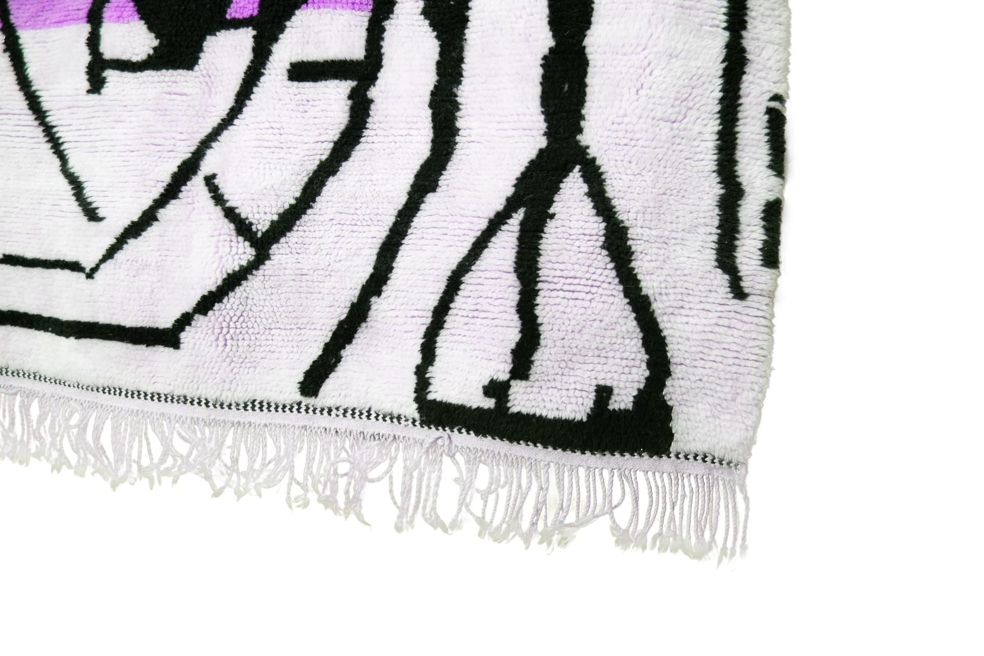 Ivory Purple Band Beni Mrirt Rug