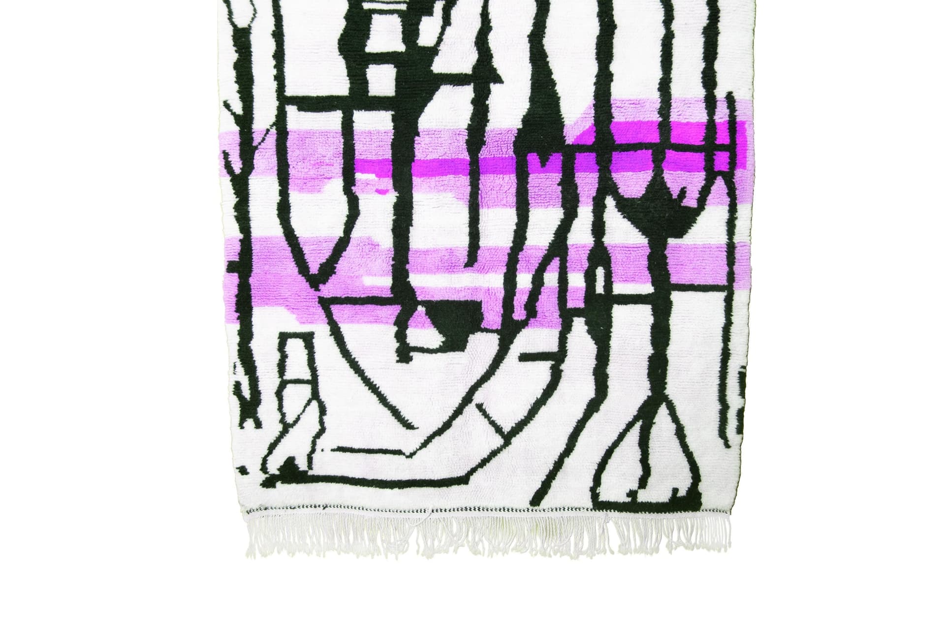 Ivory Purple Band Beni Mrirt Rug