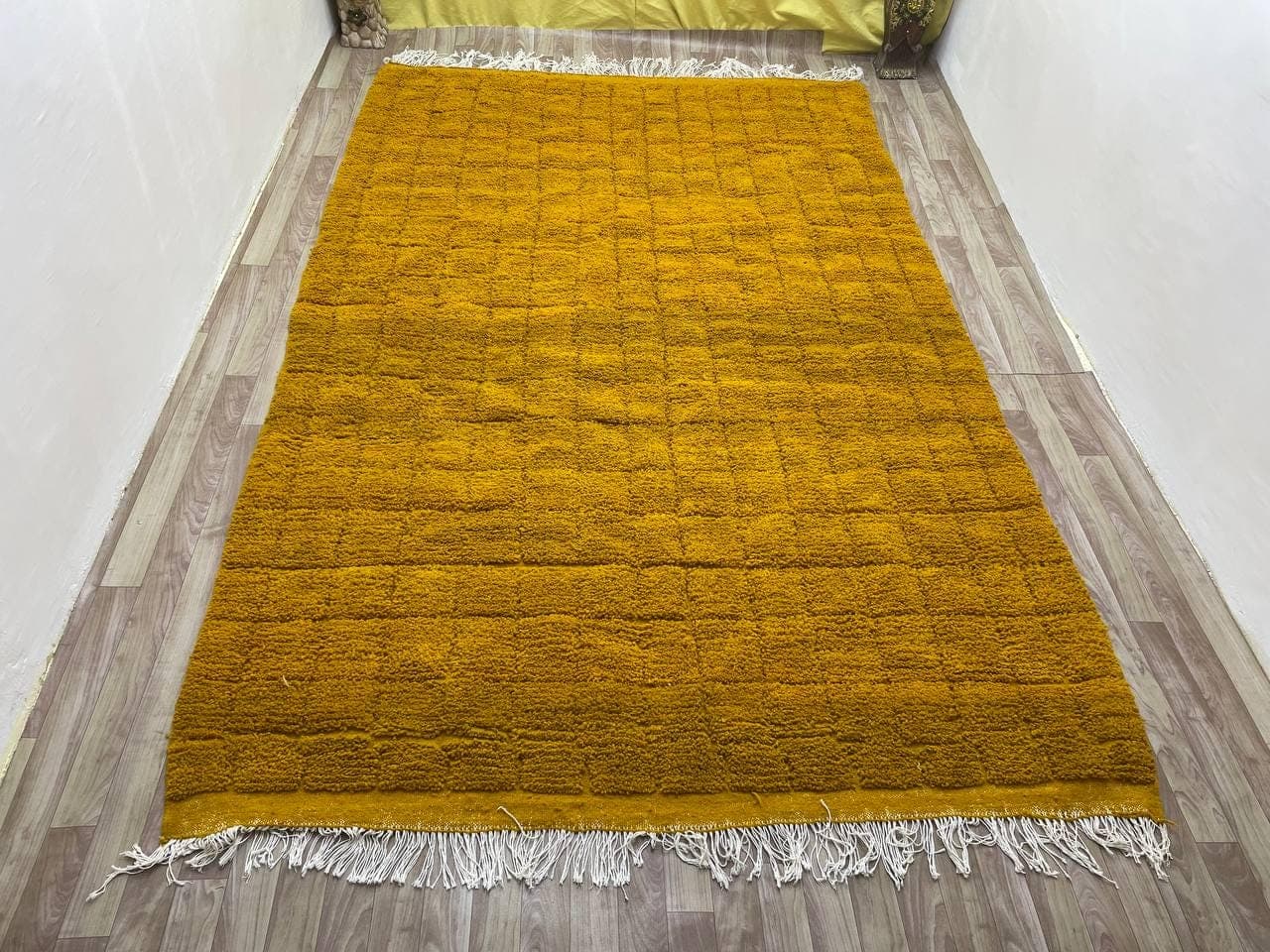 Mustard Grid Beni Mrirt Rug