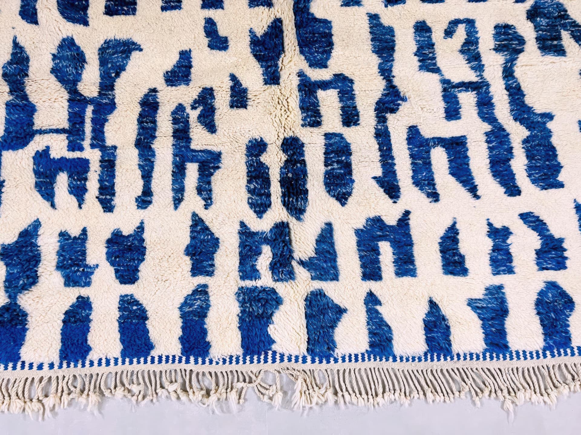 Blue Brushstroke Beni Ourain Rug