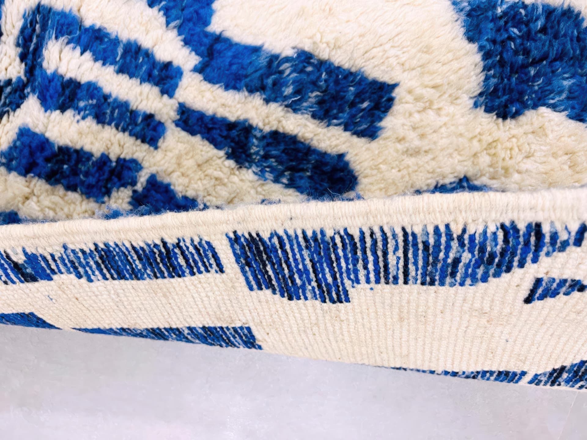Blue Brushstroke Beni Ourain Rug