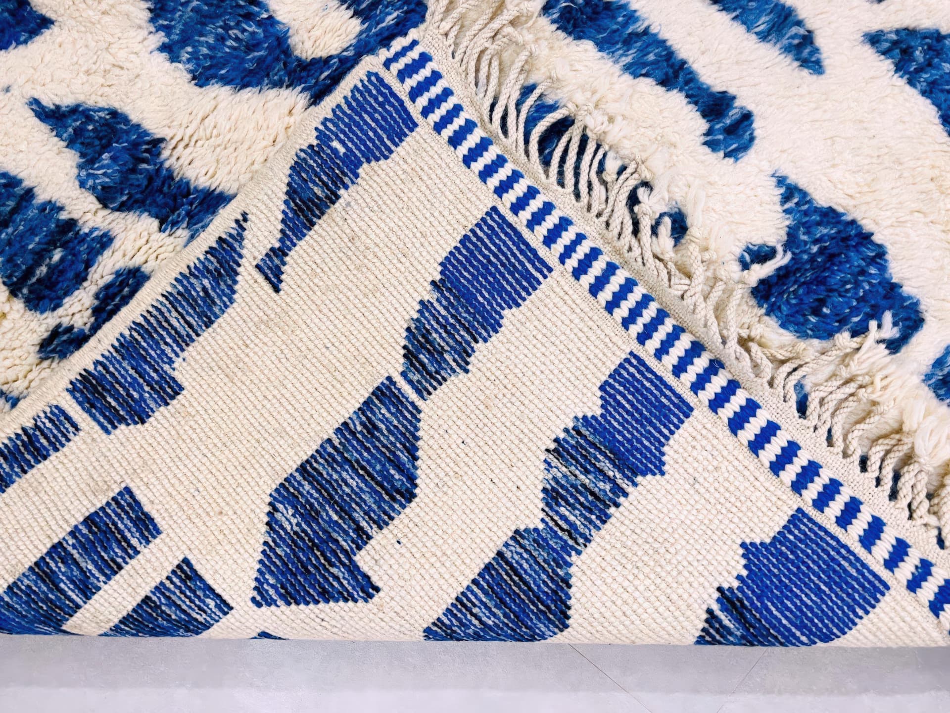 Blue Brushstroke Beni Ourain Rug