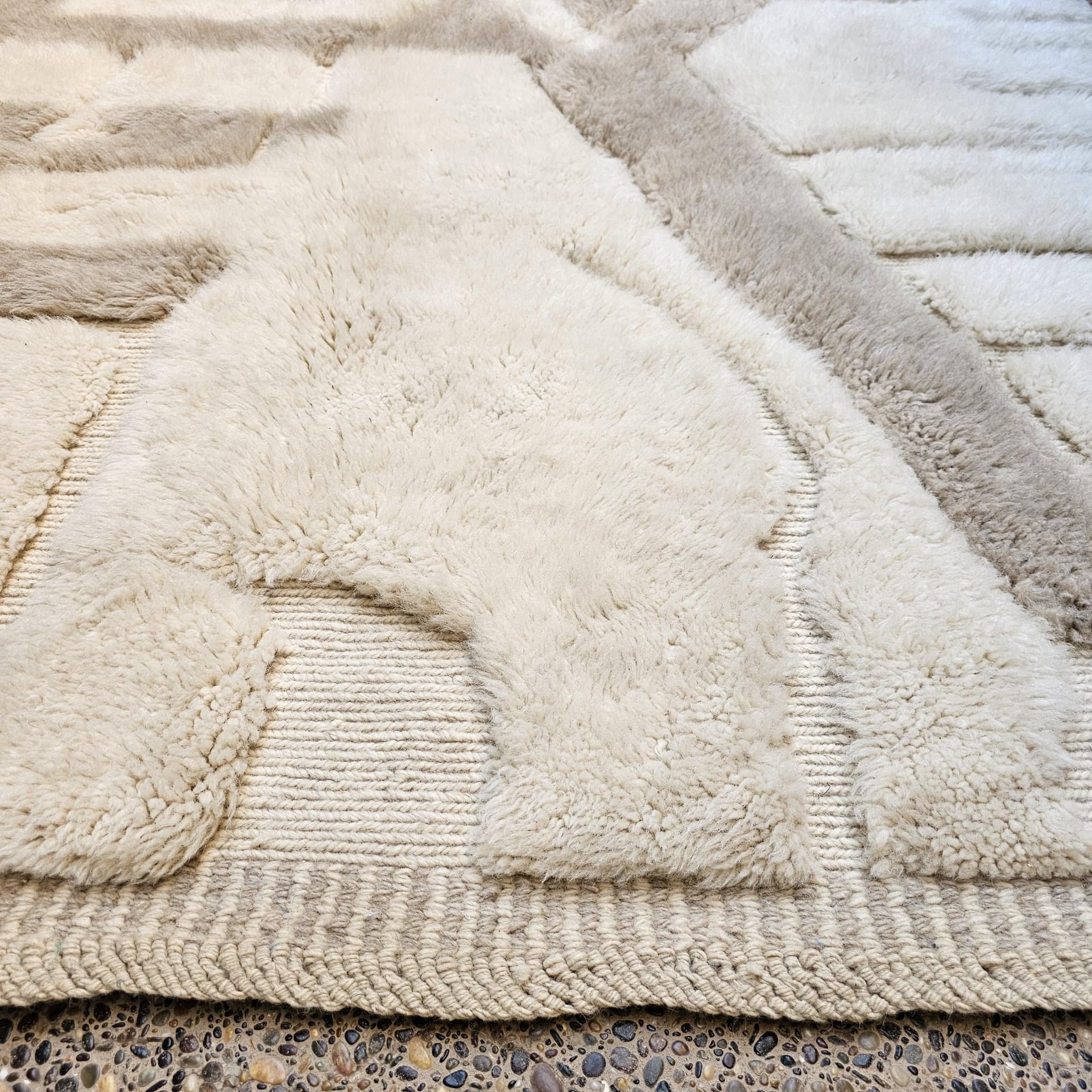 Ivory Carved Panel Mrirt Rug