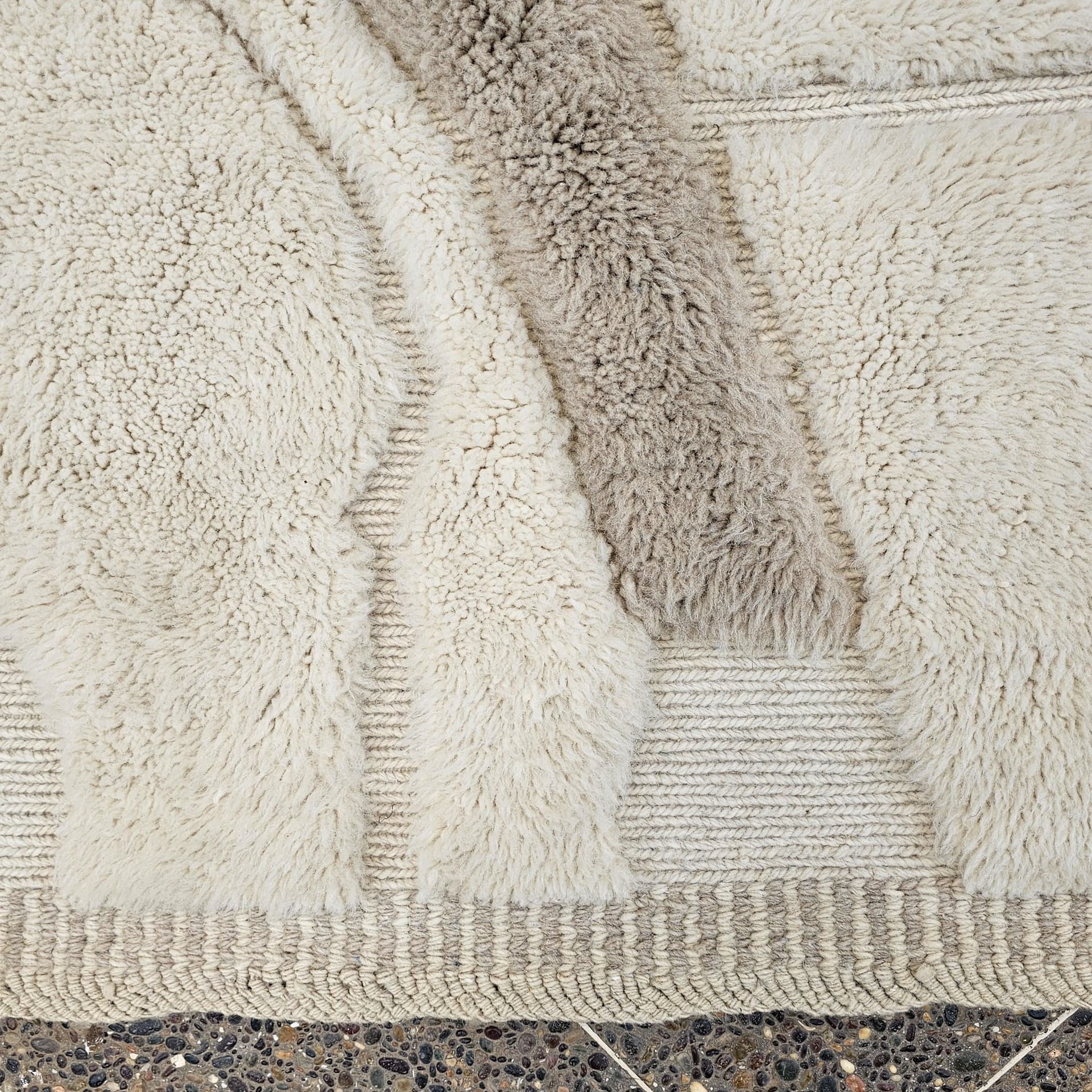 Ivory Carved Panel Mrirt Rug