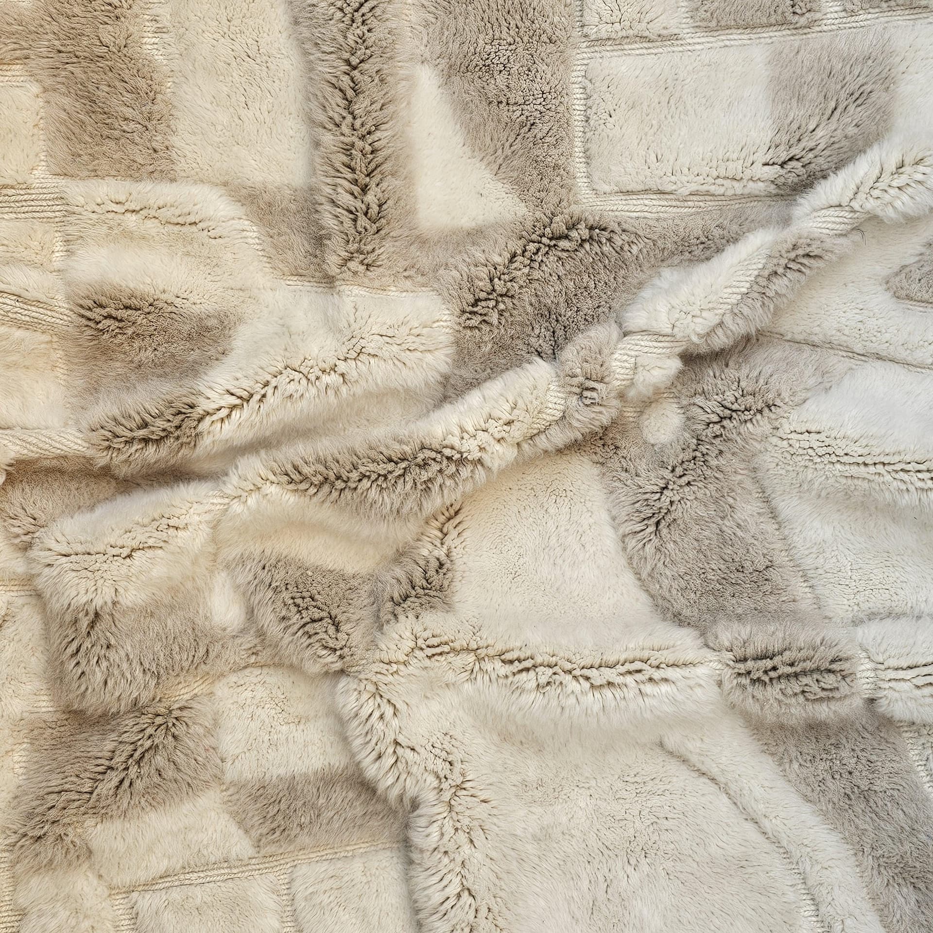 Ivory Carved Panel Mrirt Rug