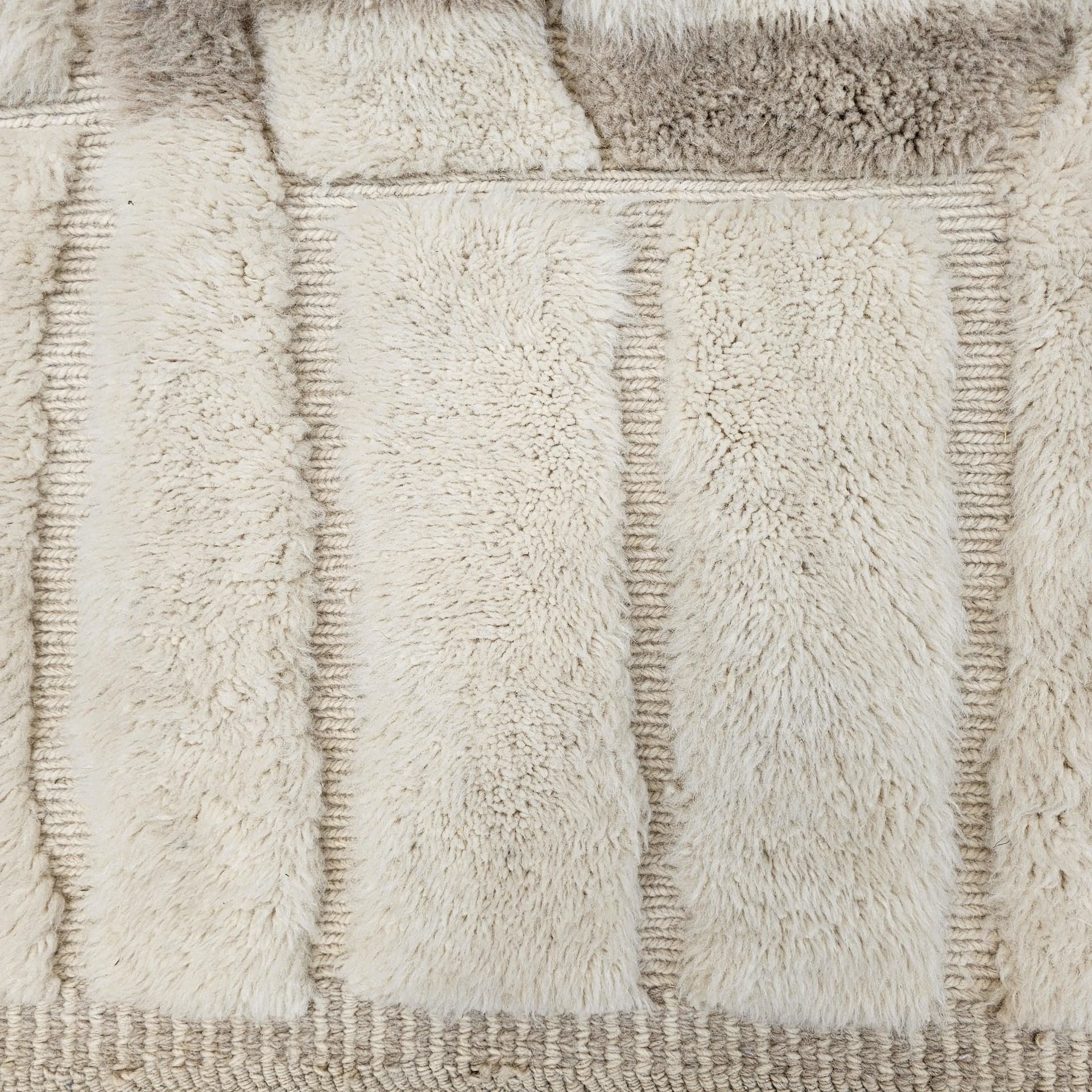 Ivory Carved Panel Mrirt Rug