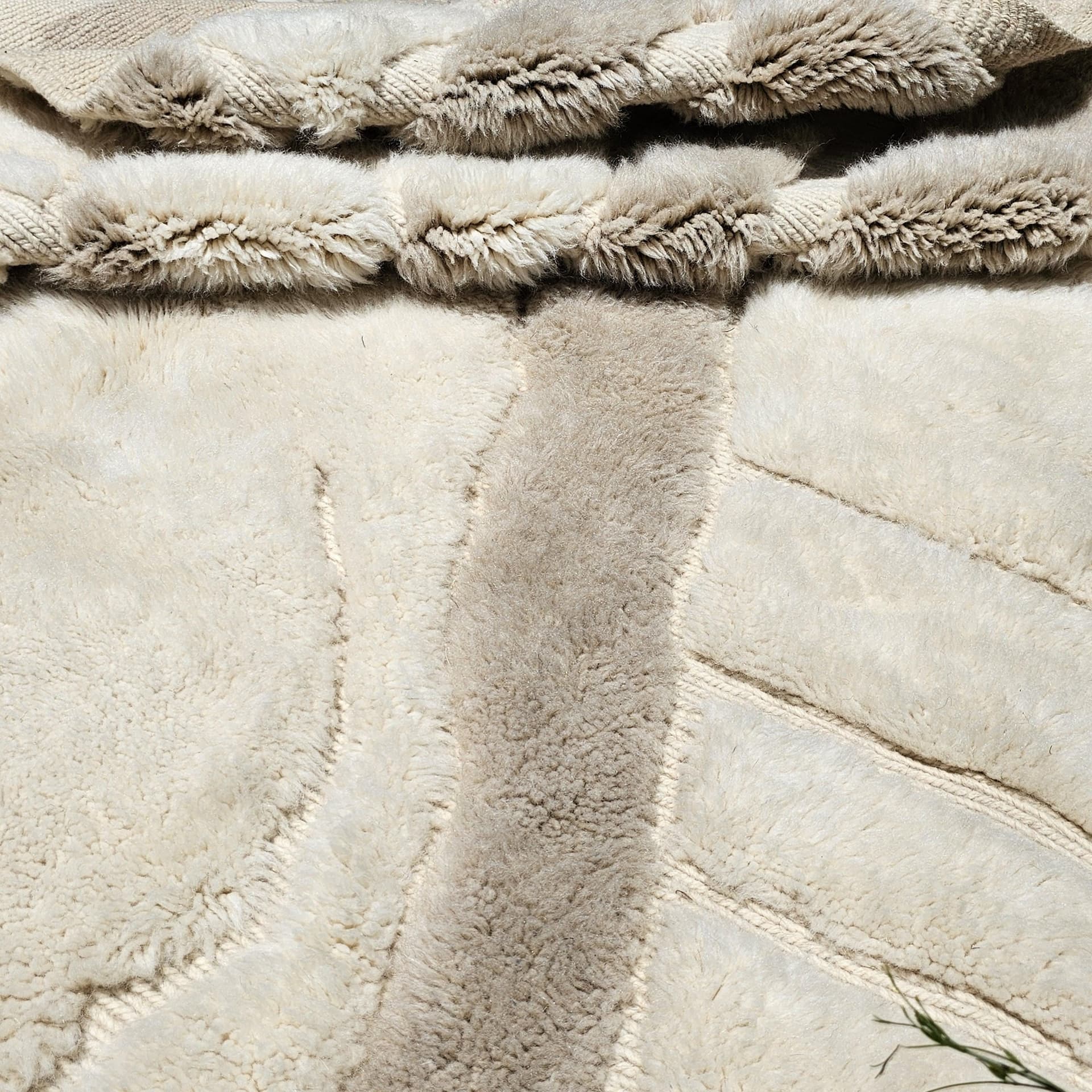 Ivory Carved Panel Mrirt Rug