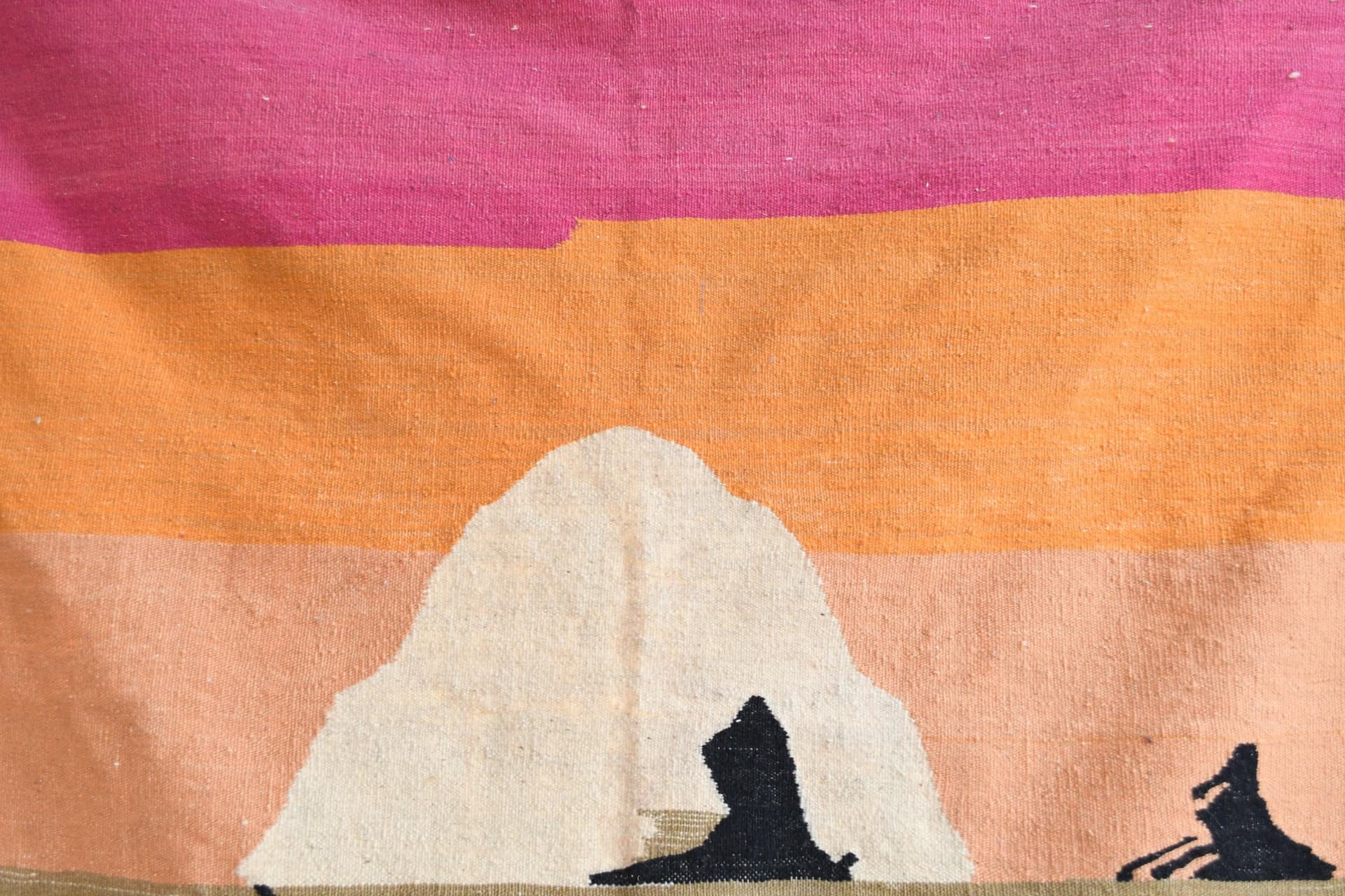 Neutral Sunset Stripe Kilim Rug