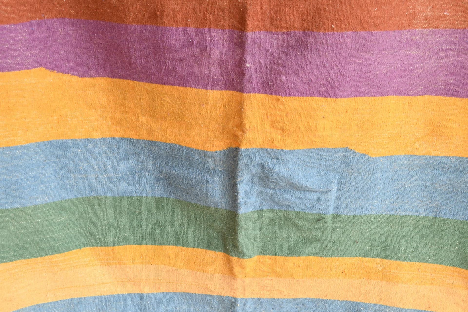Multicolor Striped Diamond Kilim Rug