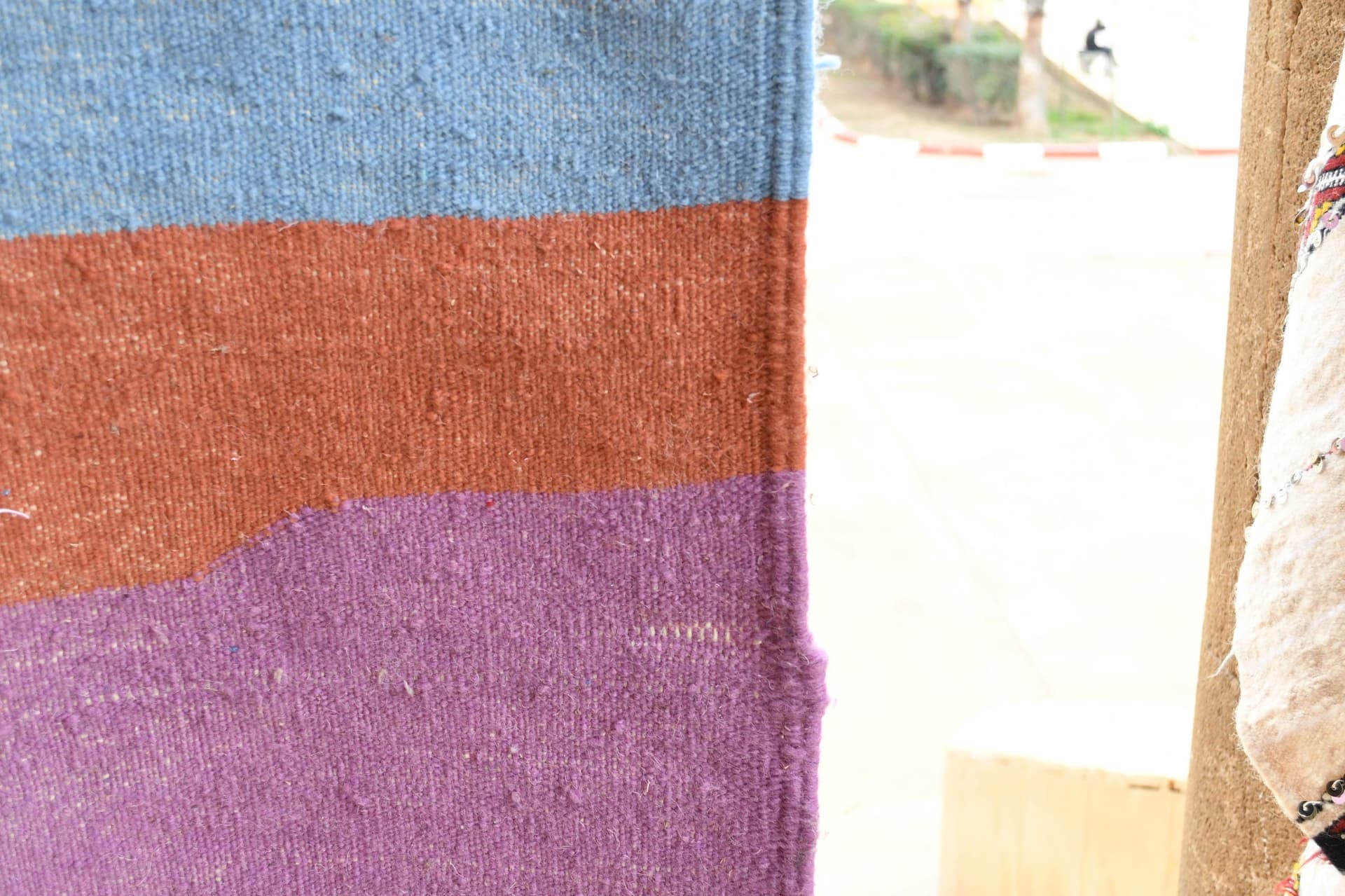 Multicolor Striped Diamond Kilim Rug