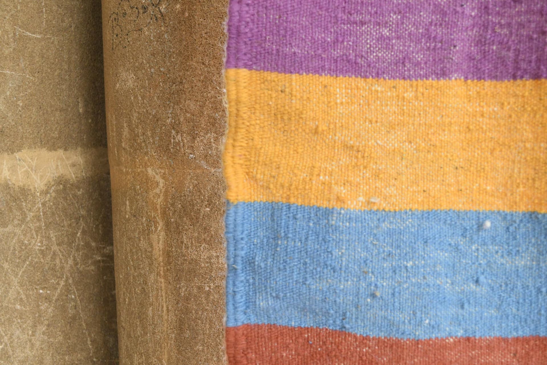 Multicolor Striped Diamond Kilim Rug
