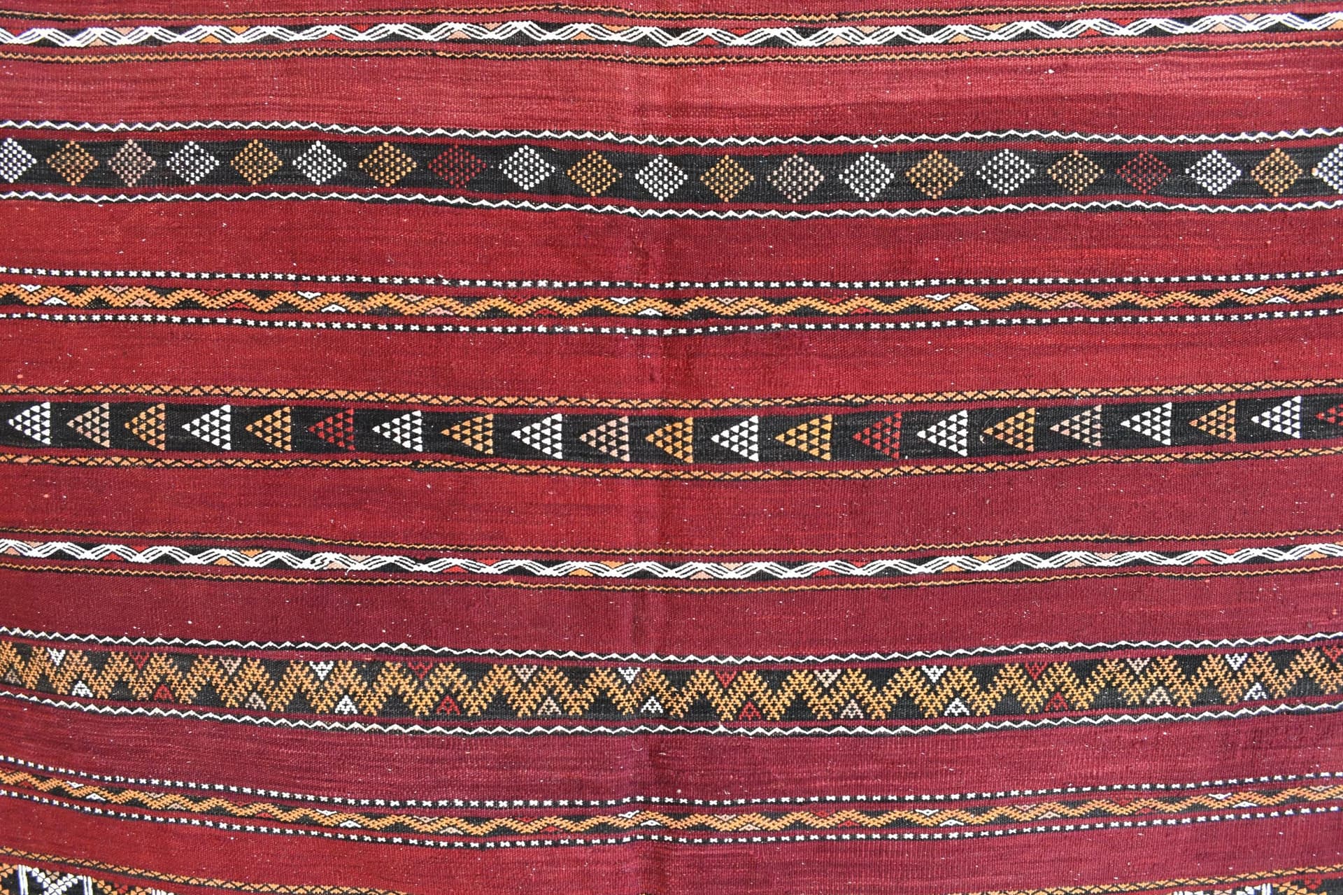 Red Geometric Zemmour Rug