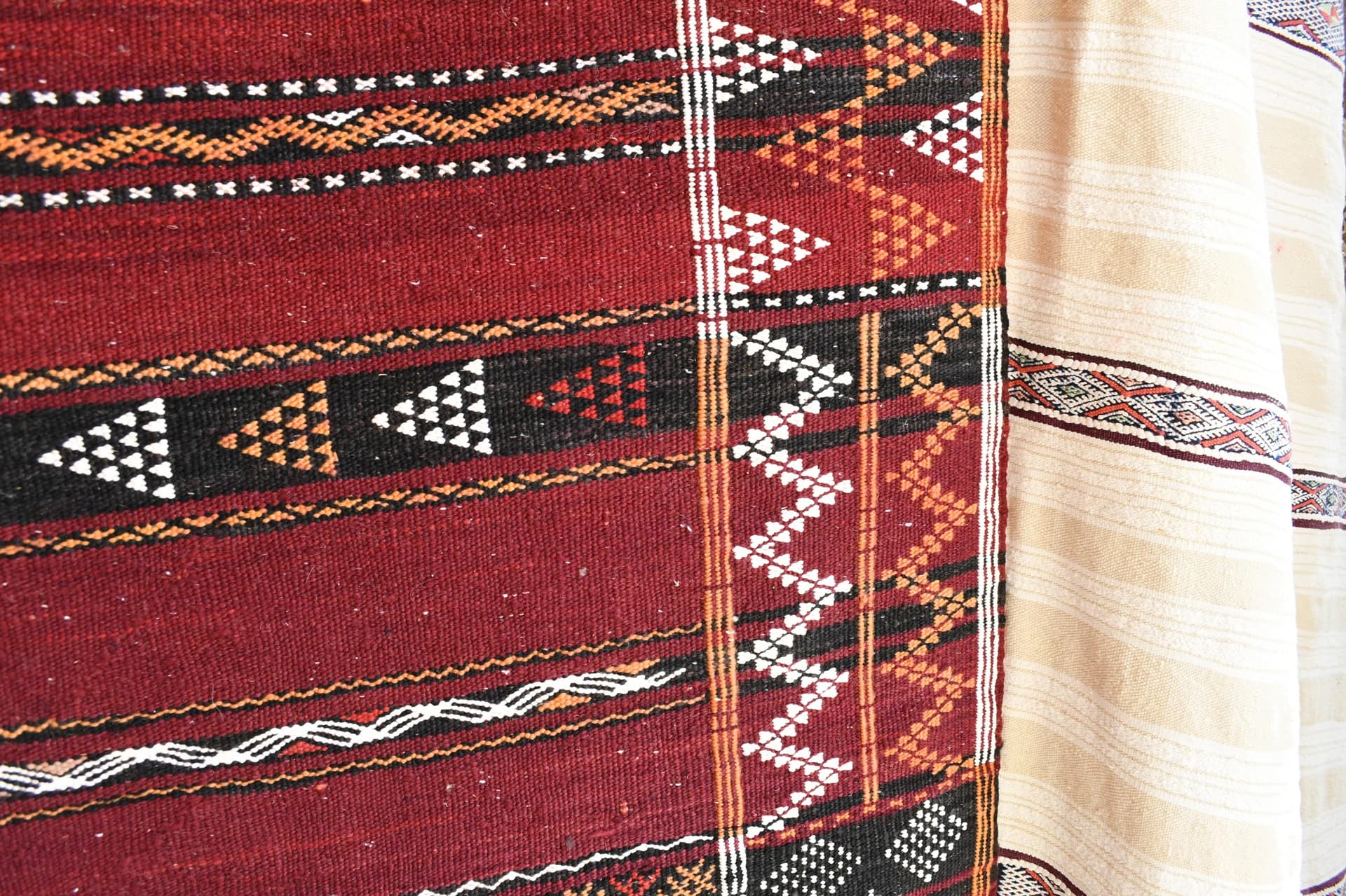 Red Geometric Zemmour Rug
