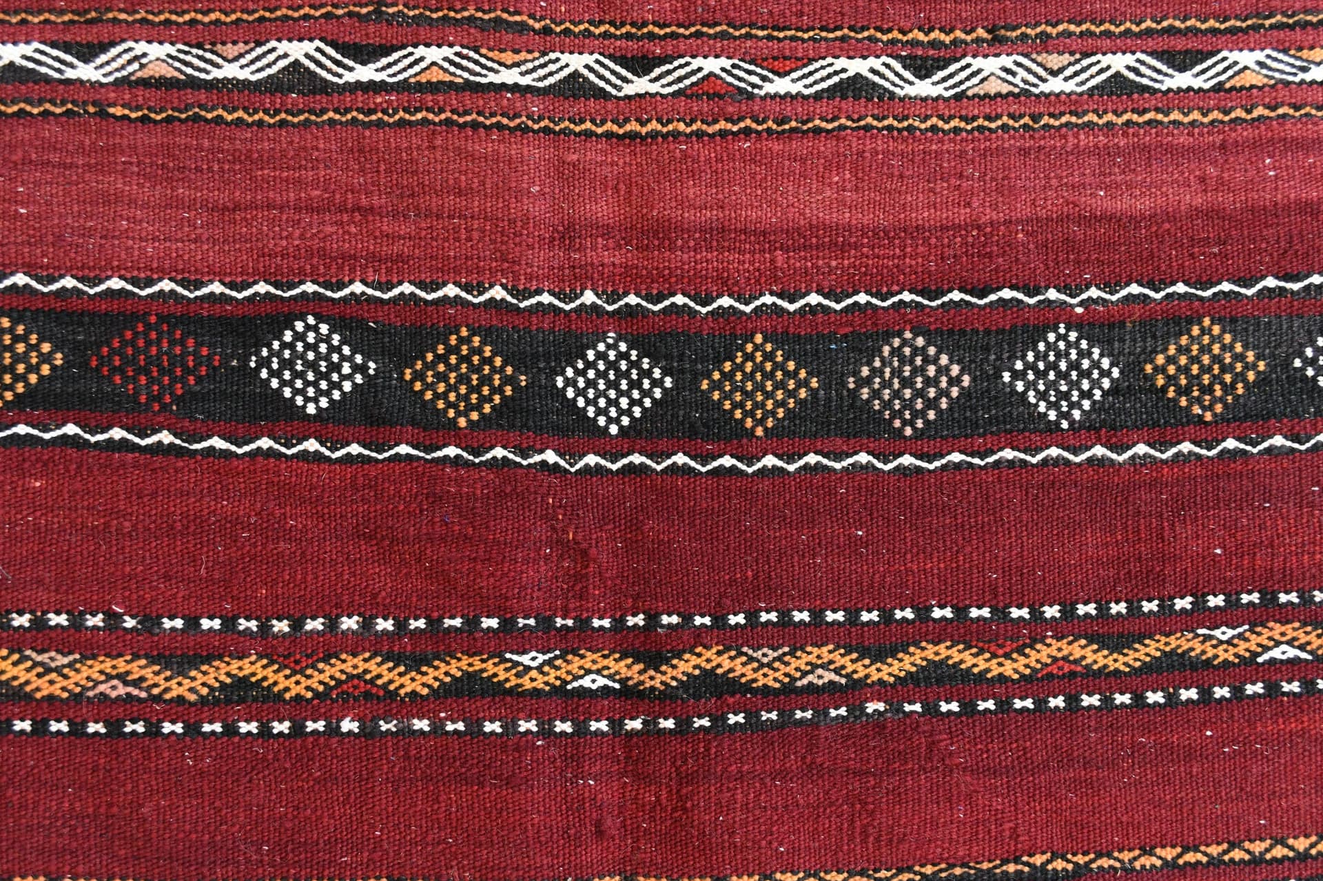 Red Geometric Zemmour Rug