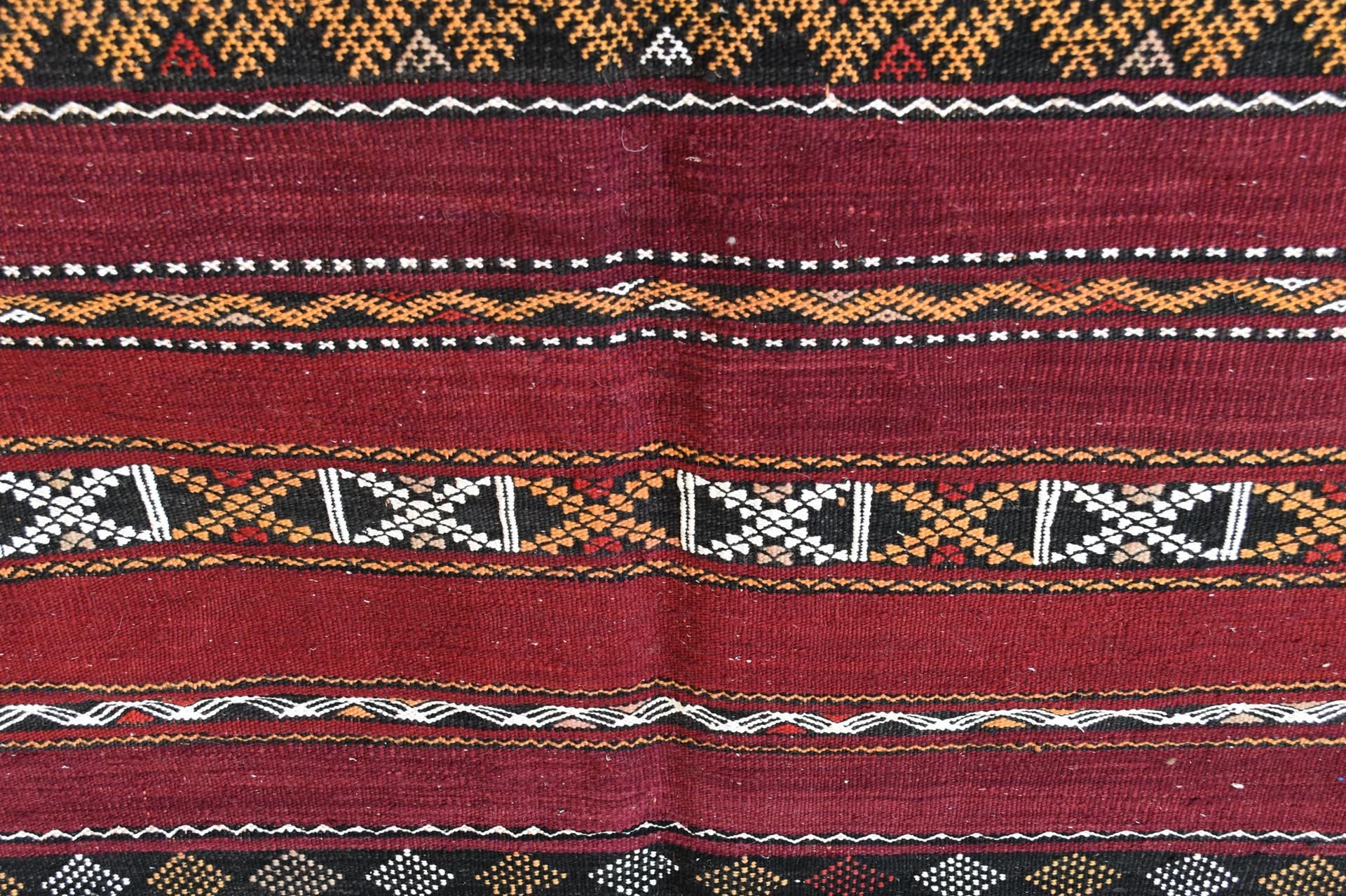 Red Geometric Zemmour Rug
