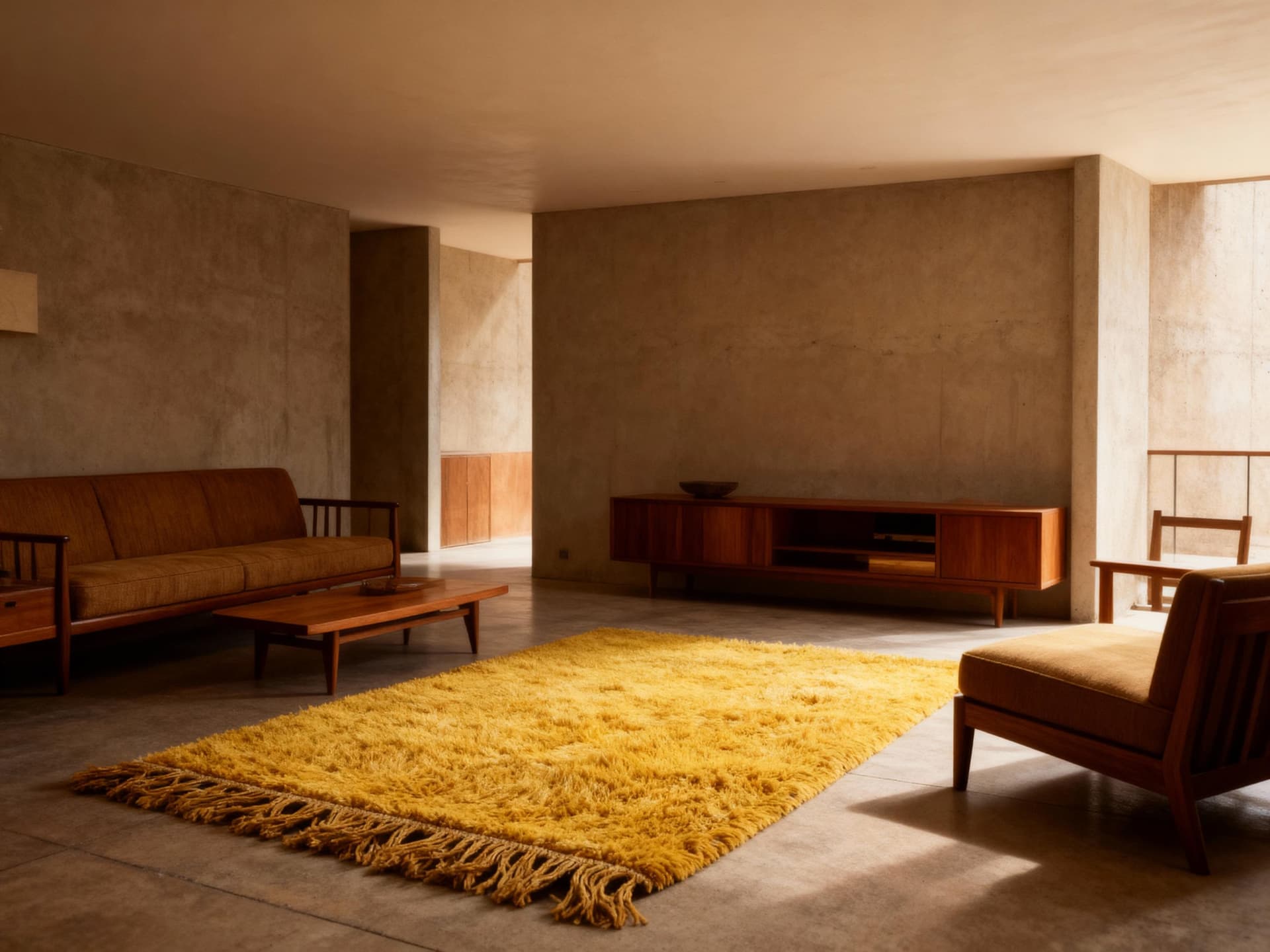 Yellow Fringed Beni Ourain Rug