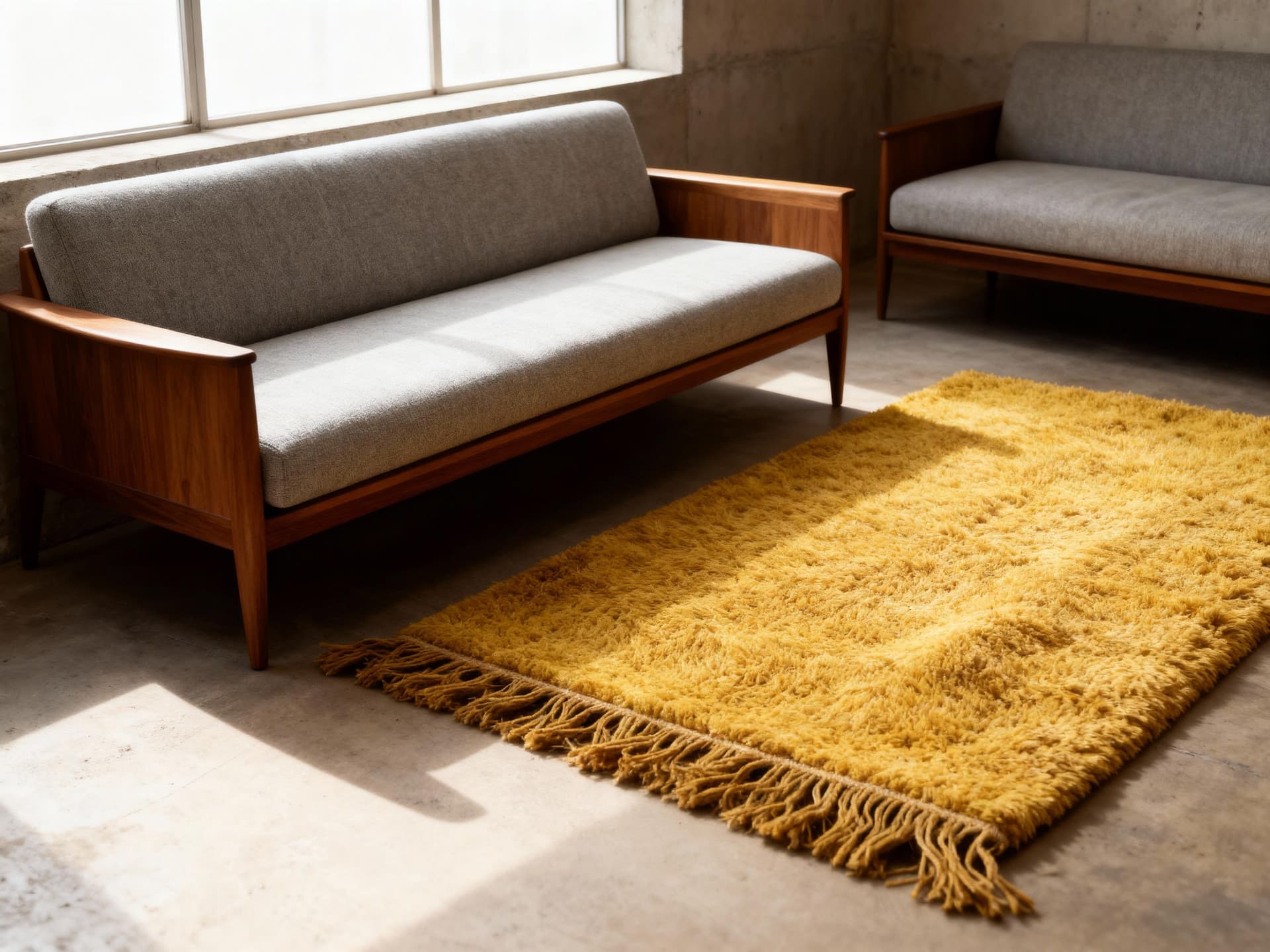 Yellow Fringed Beni Ourain Rug