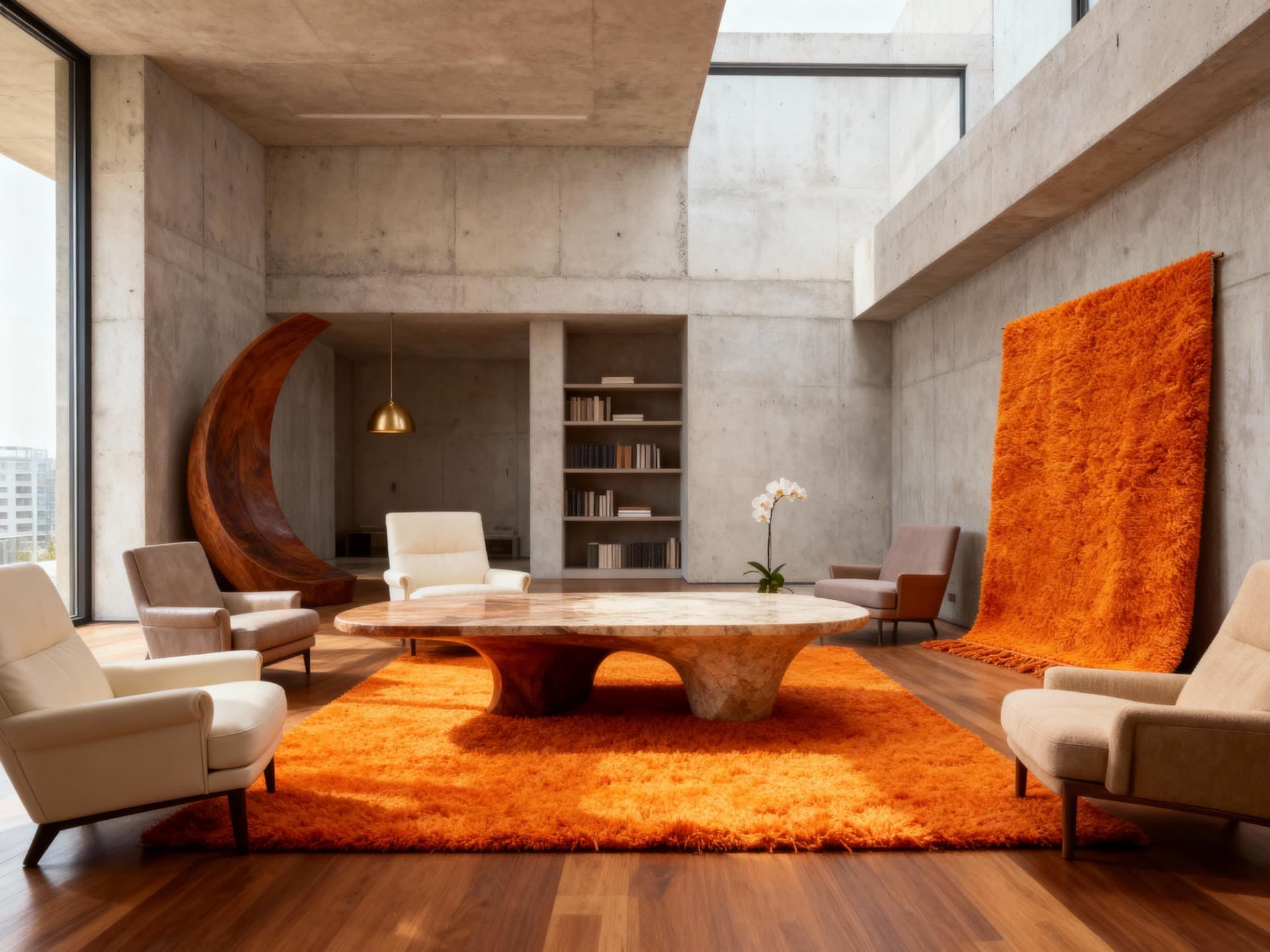 Orange Plush Shag Rug