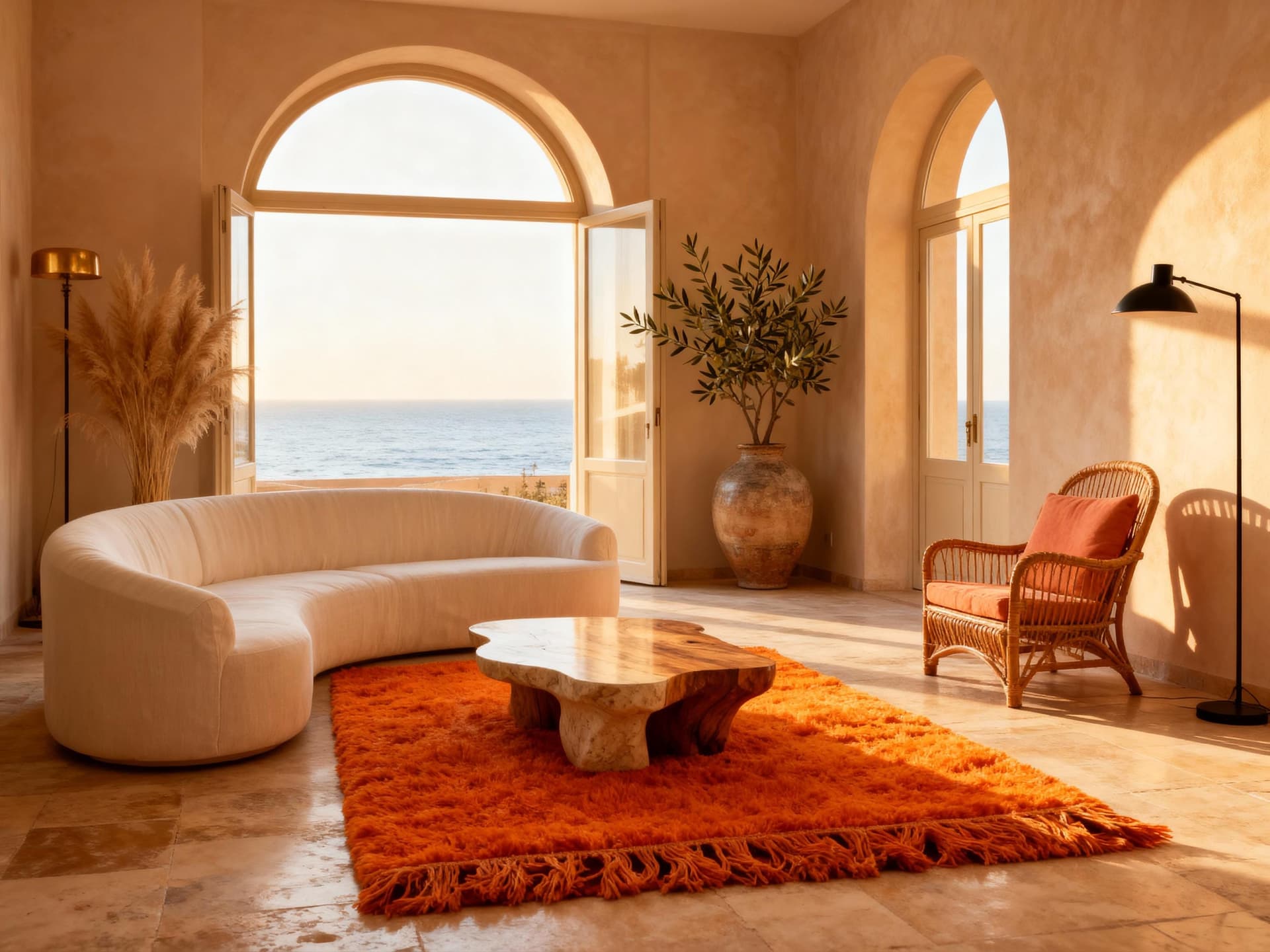 Orange Plush Shag Rug
