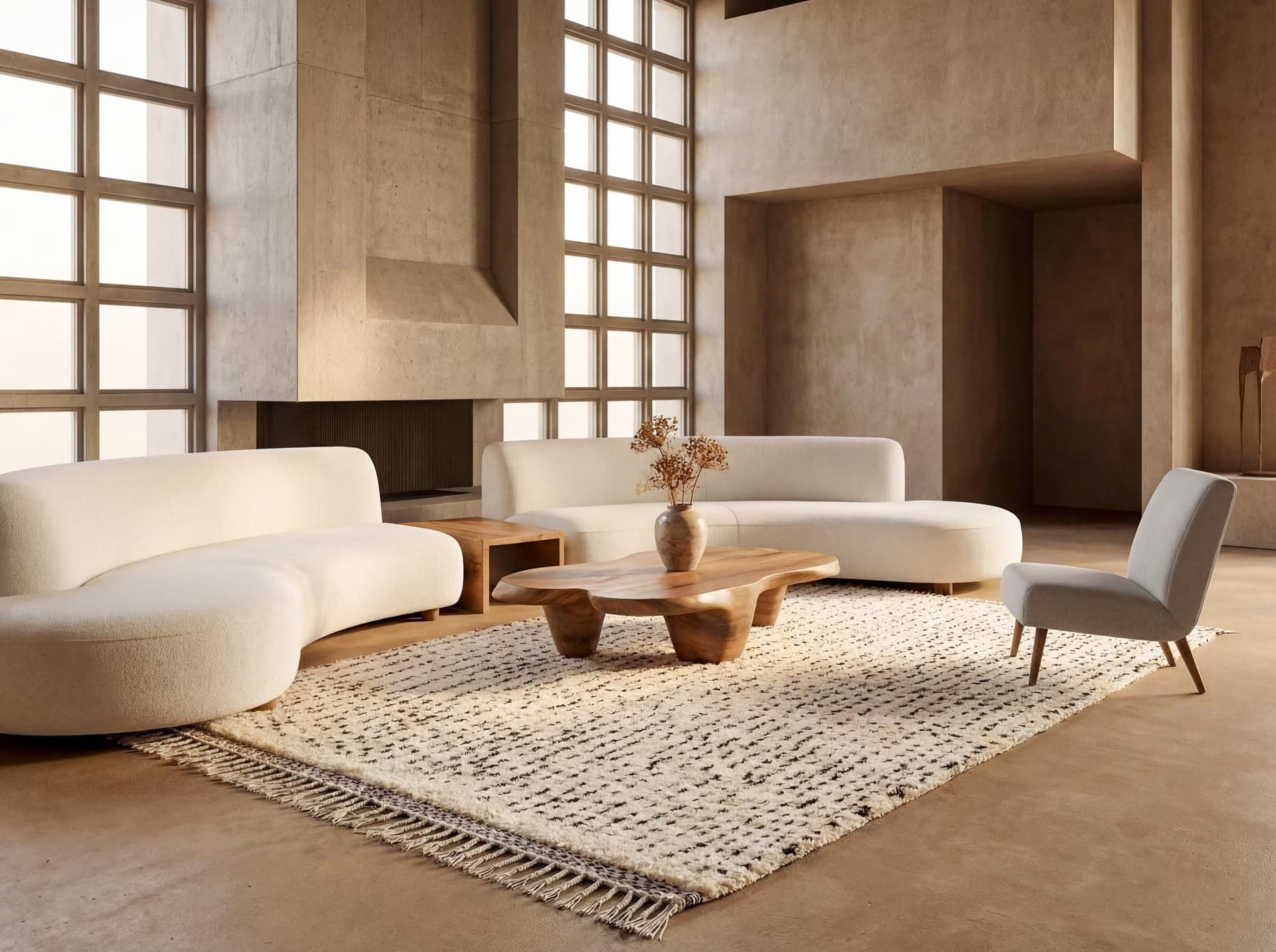 Neutral Vertical Dot Beni Ourain Rug